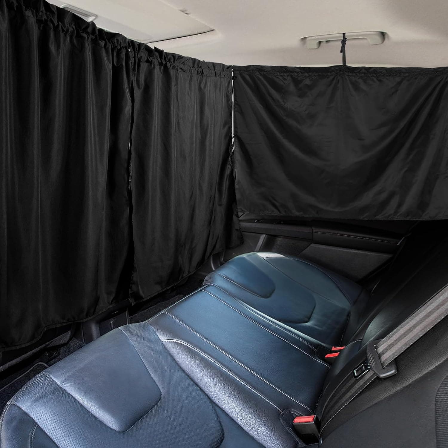 PAMASE Set of 3 Car Privacy Curtains - 1 Rear Seat & 2 Side Windows Divider Curtain Baby Shades, Wide Sedan SUV Sunshade Screen Covers for Travel Camping Nap Sleeping | Wide Sedan SUV Accessories, for Kids, Baby, Travel, Camping, Nap, Sleeping