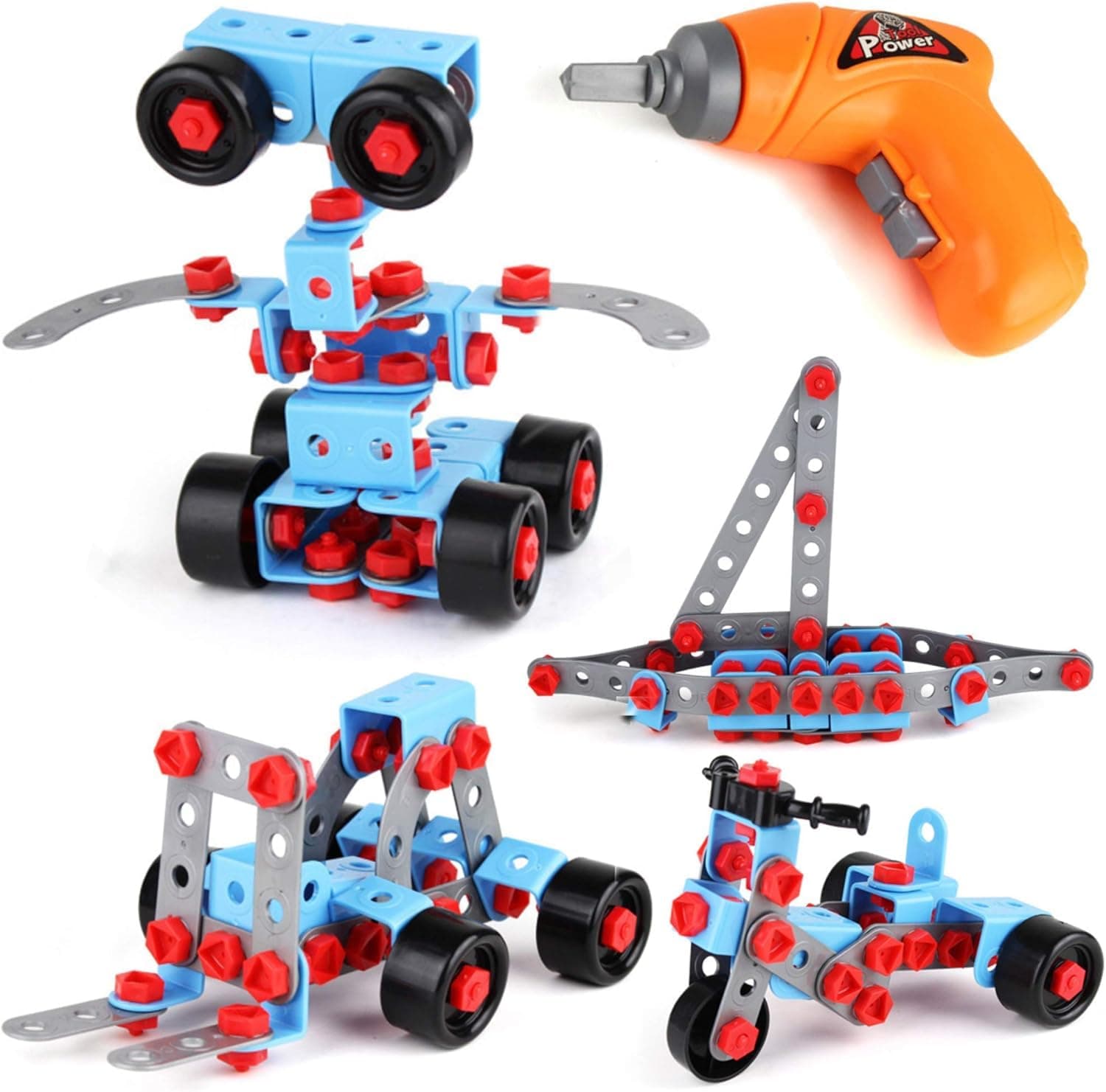Leno Kid's Mechanical Construction Toy Kit, Blocks With Simulation Drill