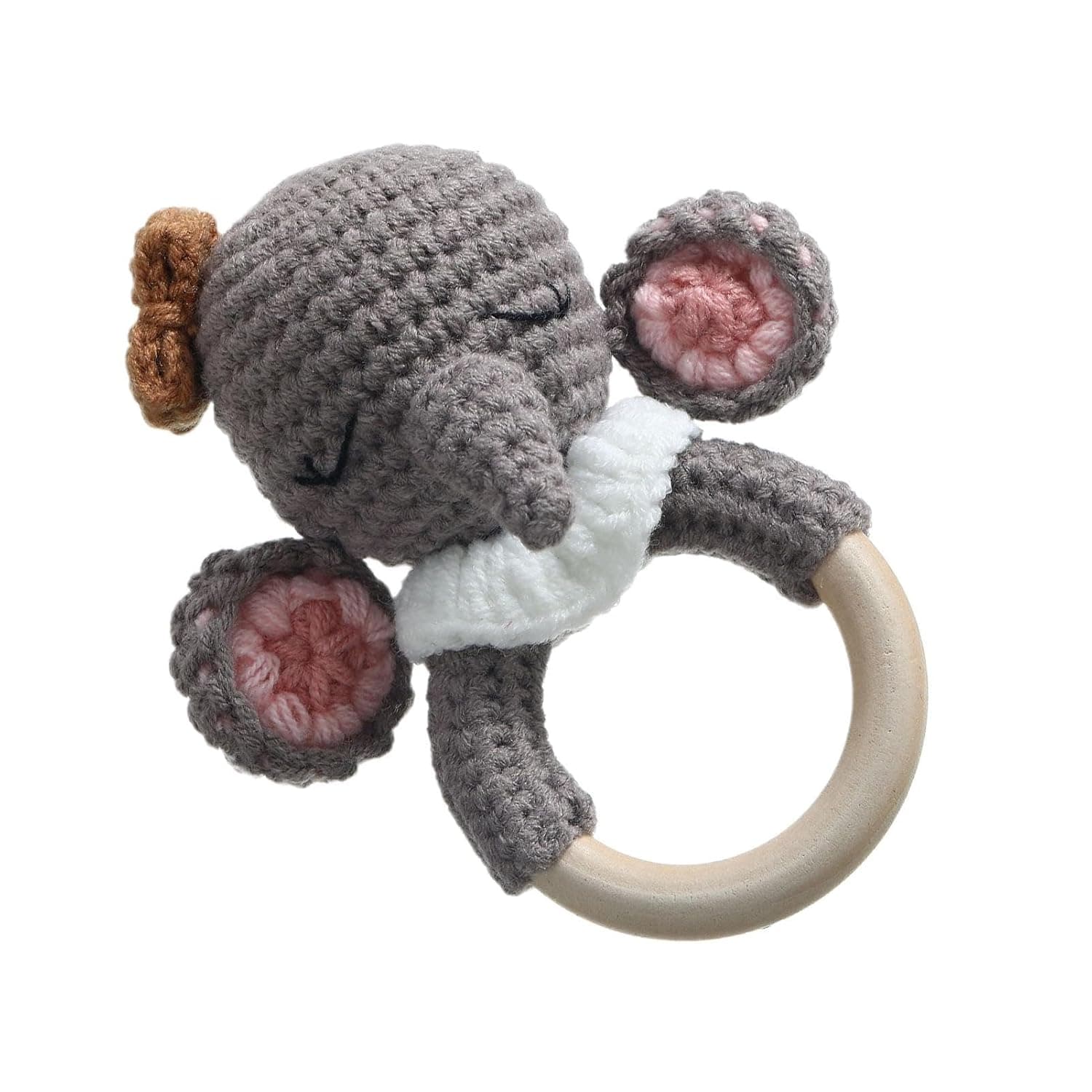 Rattle Shaker Toy Shake Sensory Crochet Animal Rattle | Soothing Teether Toy, Easter Basket Stuffers, Stuffed Animals, Shower Decor For Kids
