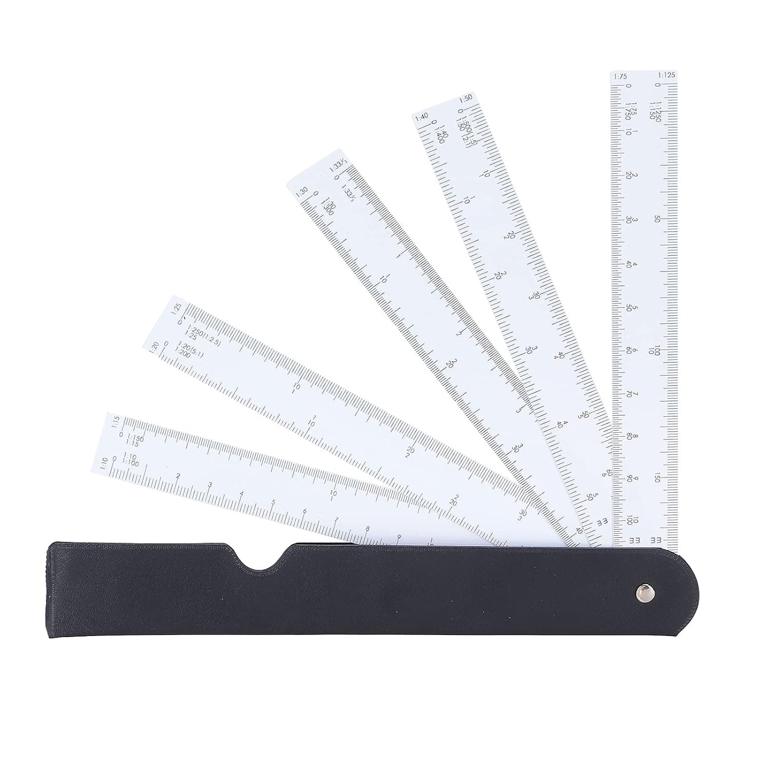 Scale Ruler, Multi Function Fan Shaped High Precision Measuring Tool with Clear Calibration and Multiple Scales, for Fashion Design Furniture Interior Design Environmental Art