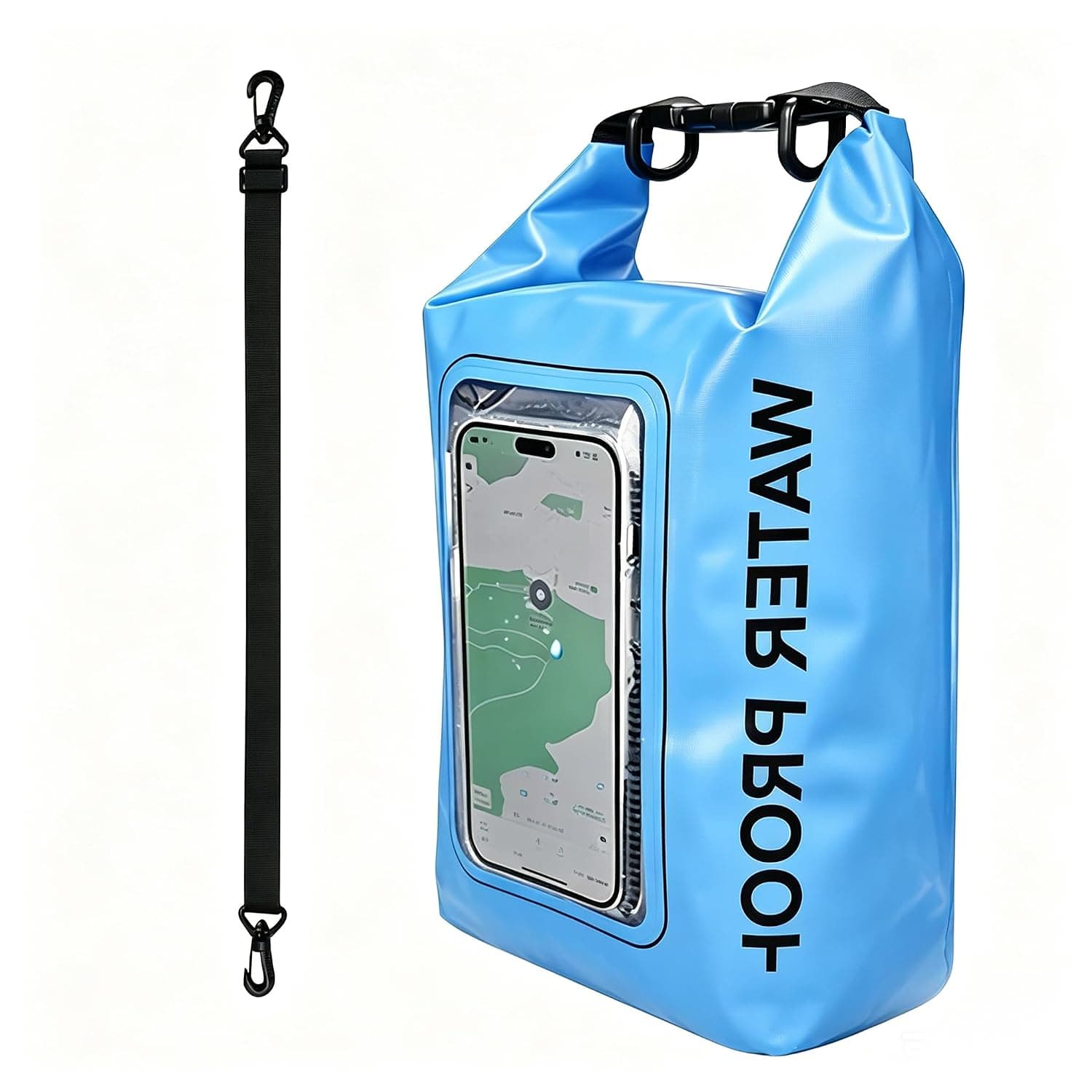 YelaJoy Waterproof Dry Bag, 5L Roll Top Waterproof Backpack with Phone Case, Lightweight 2-in-1 Emergency Dry Storage Bag for Kayaking Boating Fishing Swimming Beach Camping