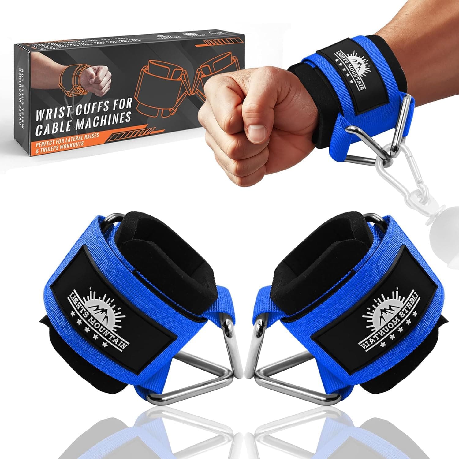 Adjustable Wrist Cuffs Neoprene Padded Straps for Cable Machines Strength Training Equipment