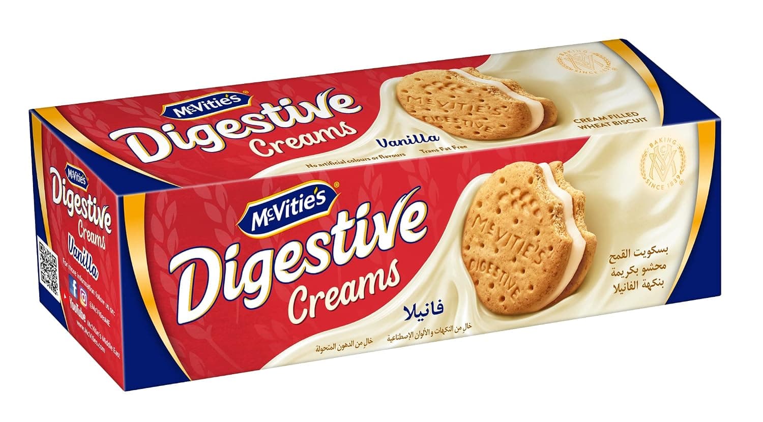Mcvities Digestive Creams Vanilla Cream Filled Wheat Biscuit, 100 g