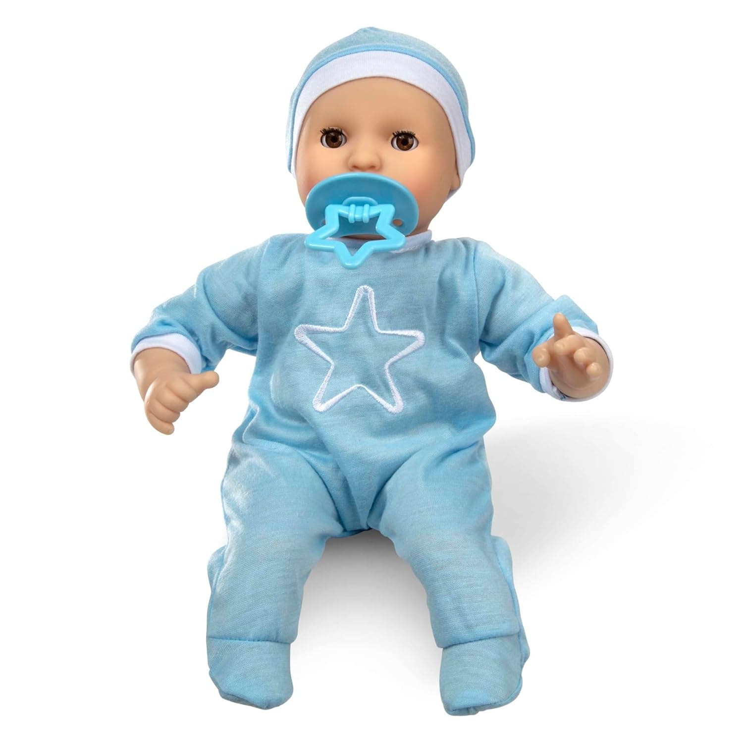 Melissa & Doug Mine to Love Jordan 12” Light Skin-Tone Boy Baby Doll with Romper, Cap, Pacifier