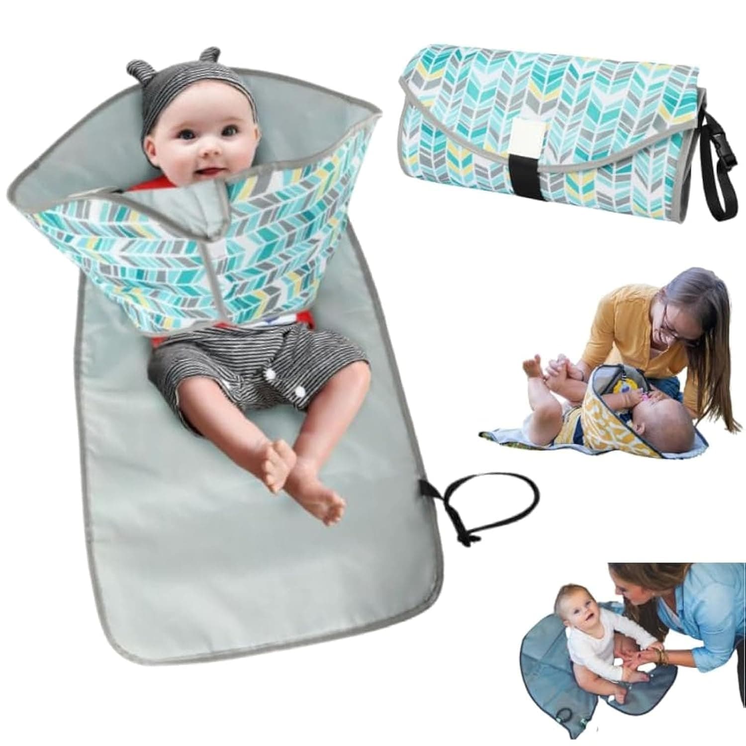 YelaJoy Foldable and Easy To Carry Baby Diaper Pads Baby All Polyester Convenient Diaper Changing Pads Universal Waterproof Care Changing Diaper Pads for Boys Girls