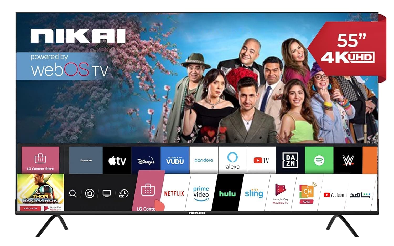 Nikai 55 Inch 4K LED Ultra HDR UHD WebOS Smart TV Platinum Series, Magic Remote, Cinema Screen Design, Dolby Audio, Smart Voice Control, NIK55MEU4STN 2 Years Warranty