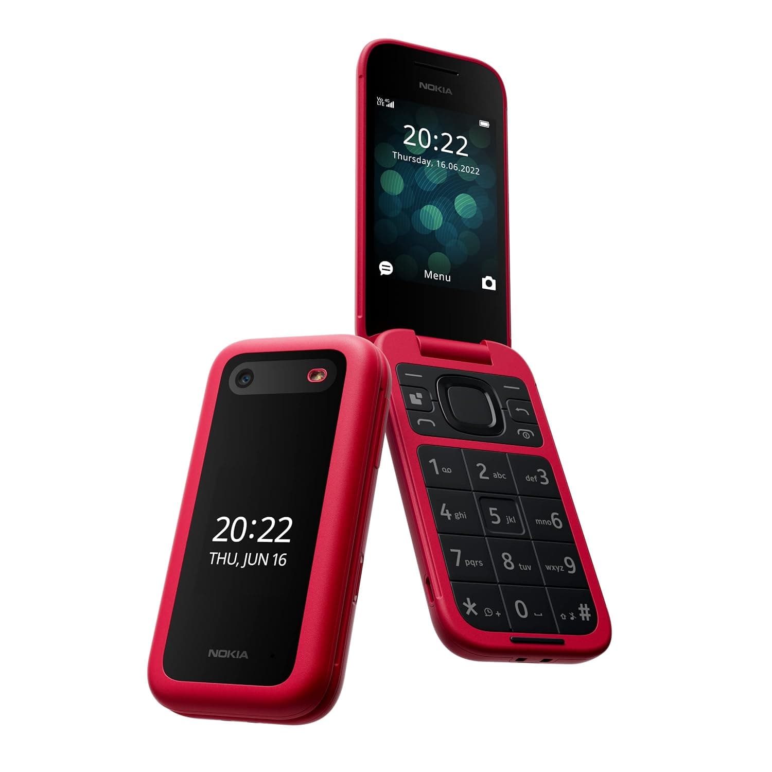 Nokia 2660 Flip DUAL-SIM 128MB ROM + 48MB RAM (GSM Only | No CDMA) Factory Unlocked 4G/LTE Cellphone (Red) - International Version