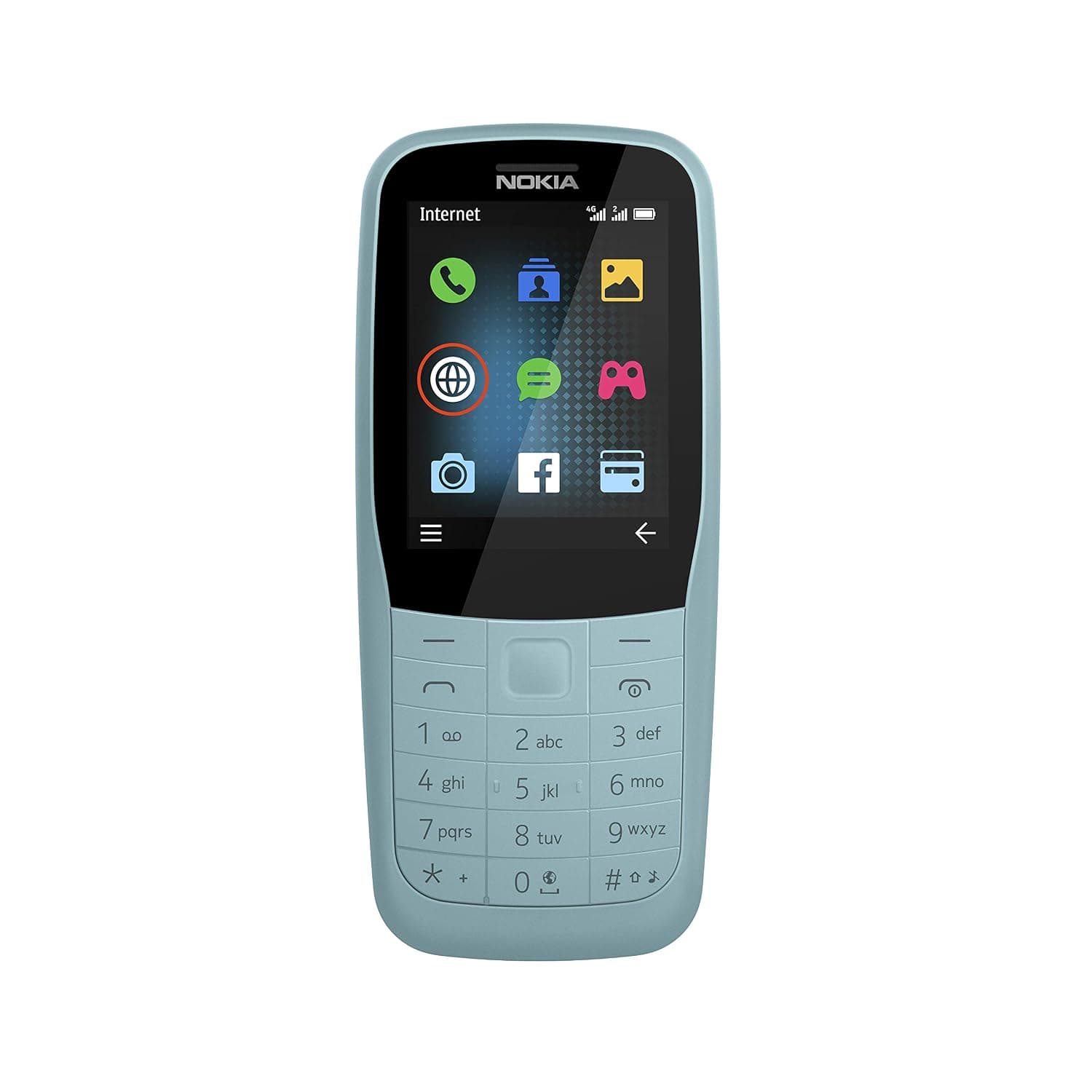 Nokia 220 Feature Phone, 4G, Dual SIM, 16 MB RAM - Blue