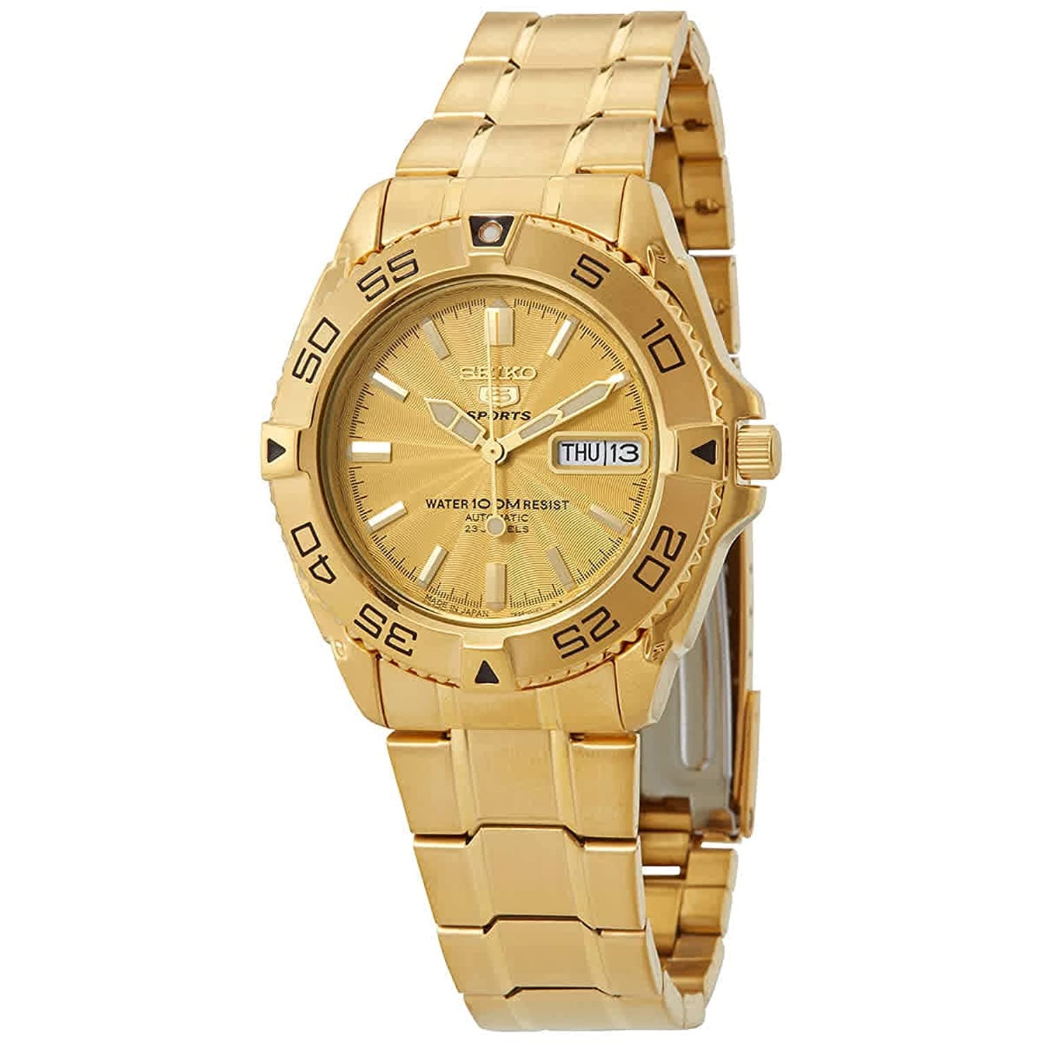 Seiko Seiko 5 Sports Automatic Gold Dial Men's Watch SNZB26J1
