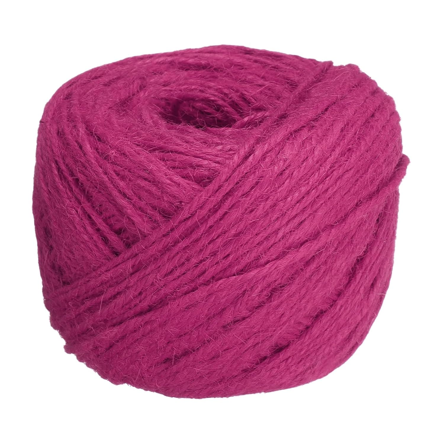 sourcing map 328 Feet Natural Jute Twine String,2mm Thin Garden Twine Rope Colored Plant String Cord for DIY Art Crafts Gift Wrapping Decoration Packing Gardening Plant Hanger,Rose Red