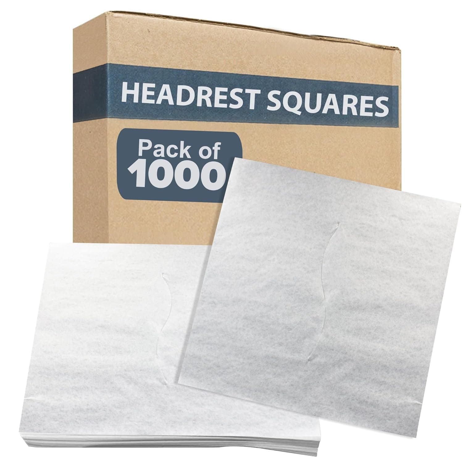 Economy Headrest Paper Sheet Squares with Slots, 1000-Pack, 12"x12" - White Face Rest Paper Sheets - Disposable Squares for Chiropractor, Massage and Medical Exam Tables