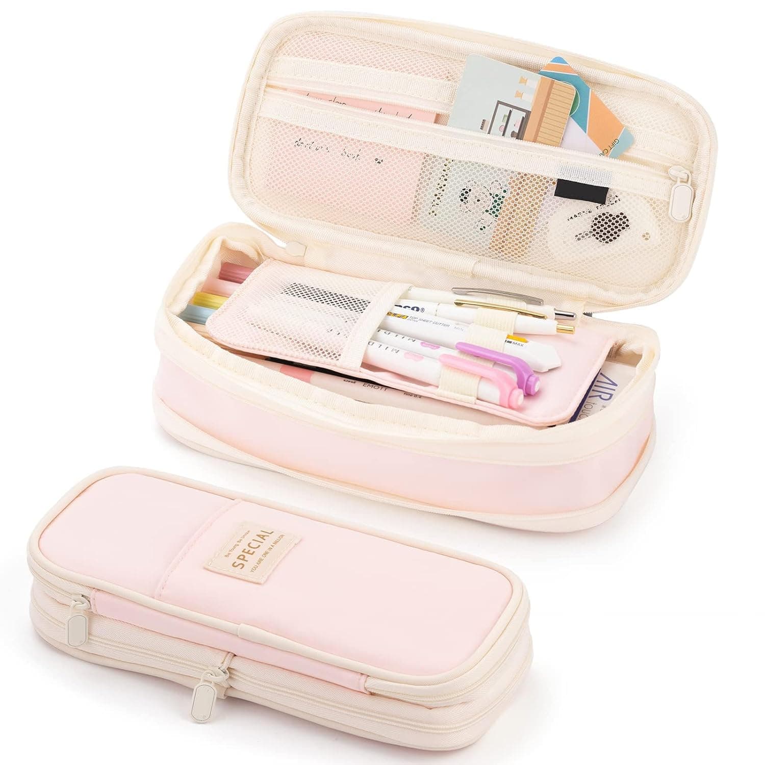 Large Capacity Pencil Case, Cosmetic Bag, Large Capacity, Storage Bag With Zipper, Suitable For School Office