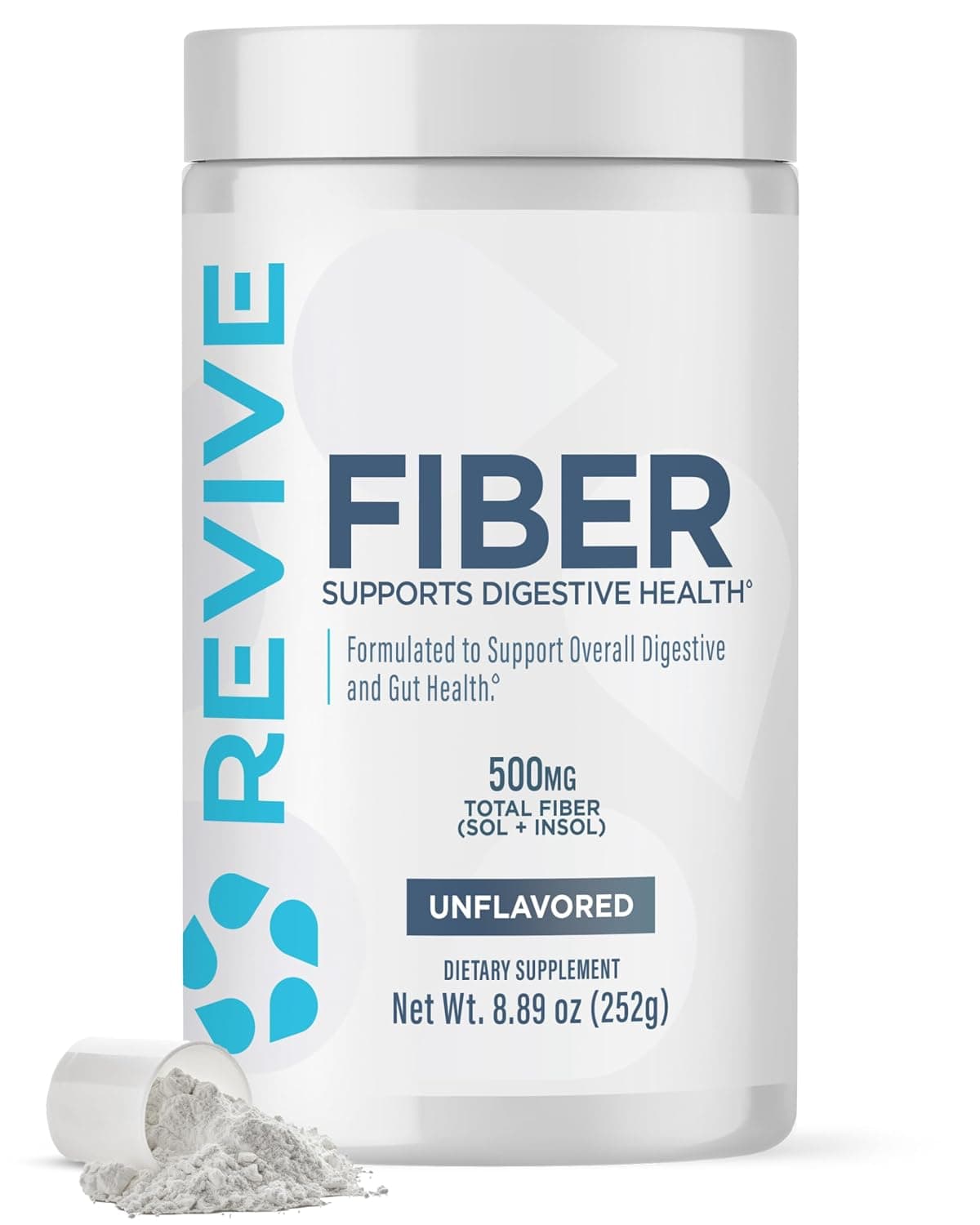 Revive MD Fiber - Digestive Health, Fiber, Psyllium Husk, Oat Flour - 30 Servings (Unflavored)