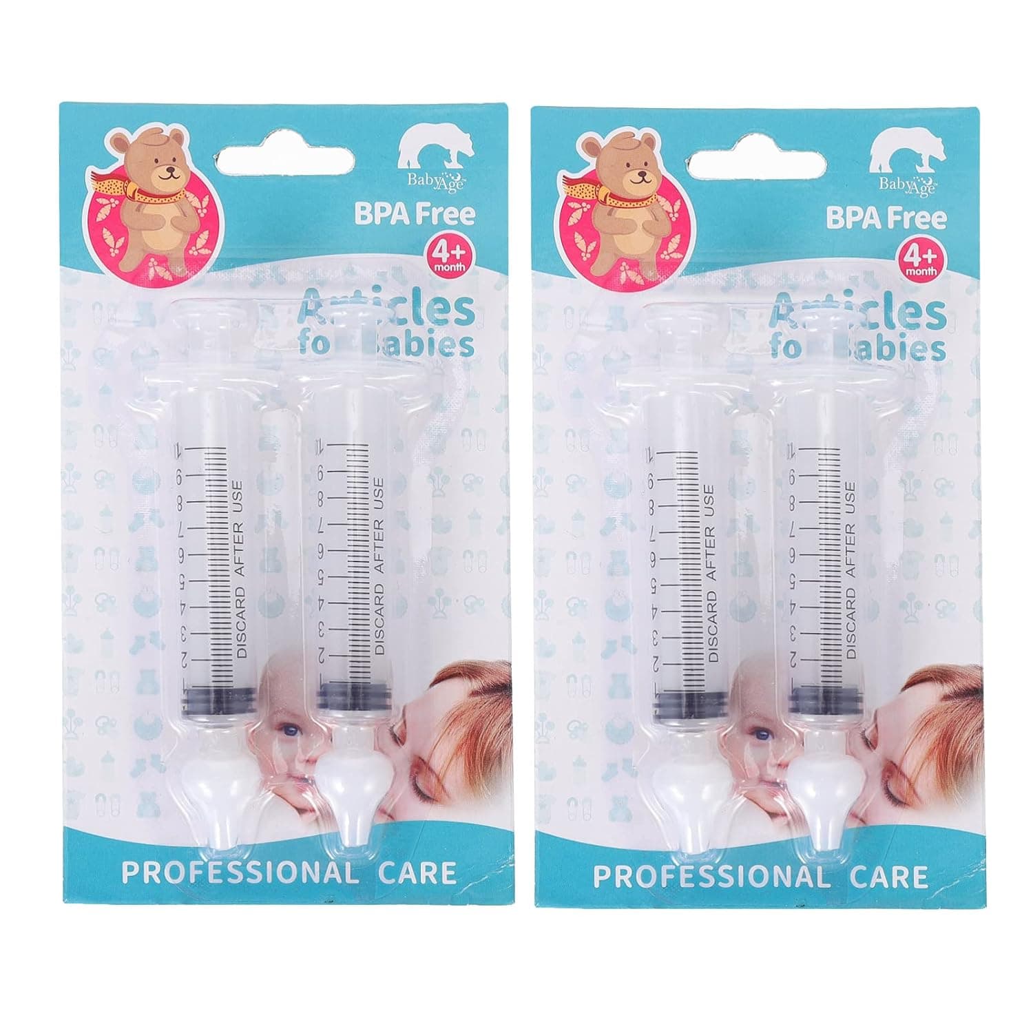 Nasal Irrigator Nose Wash Cleaner: 4Pcs Portable Syringe Nasal Irrigator Baby Nose Cleaning Tools for Baby Kids Nasal Care