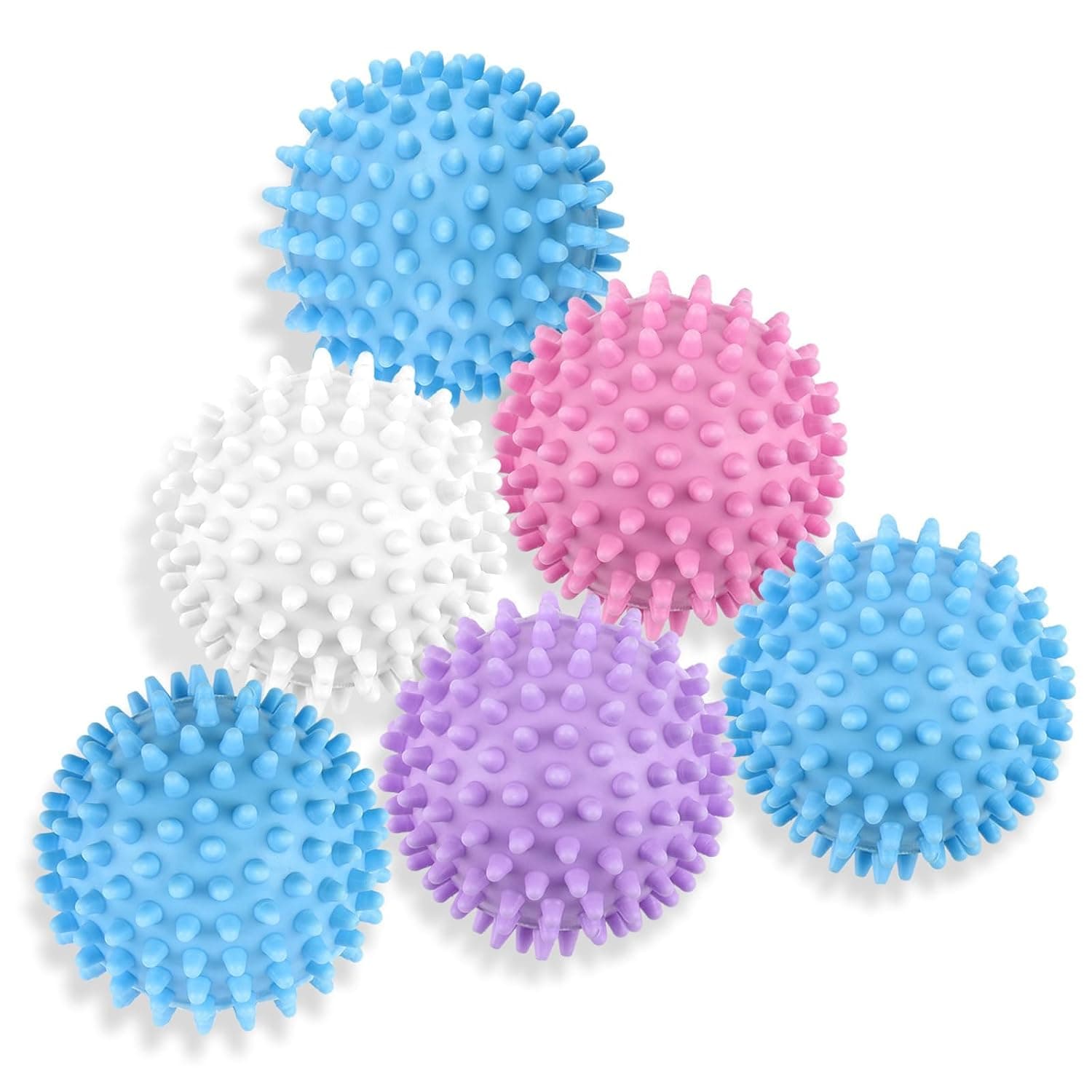 ALMEKAQUZ 6pcs Laundry Balls for Dryer, 6cm Dryer Balls Laundry Reusable, Dryer Ball Plastic Pellet Packs for Fabric Soften, Reduce Wrinkle and Less Static Cling