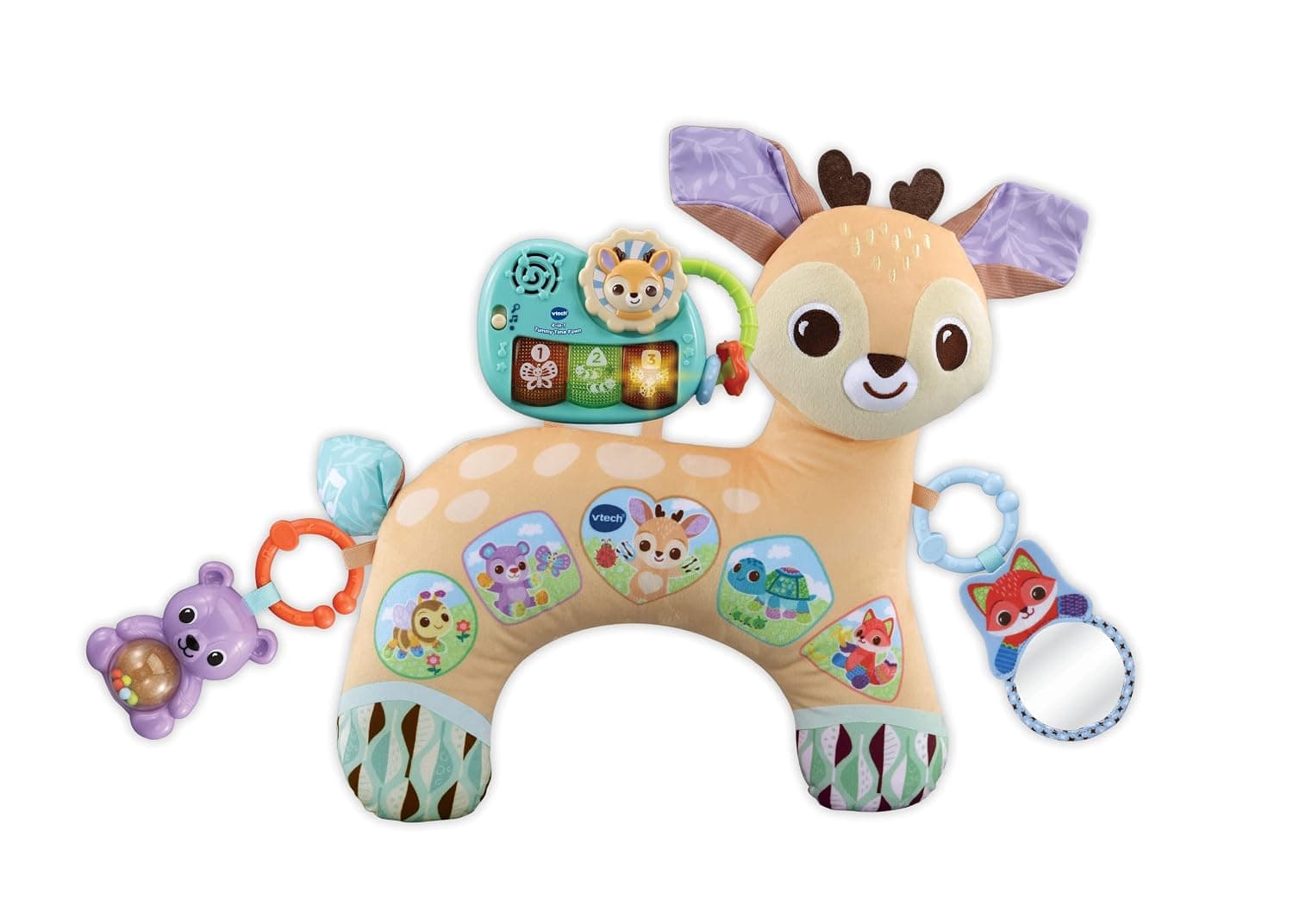 VTech Baby 4-in-1 Tummy Time Fawn, Sensory Animal Baby Pillow with Lights, Sounds & Music, Interactive Gift for infants 3, 6, 9, 12 months +, English version