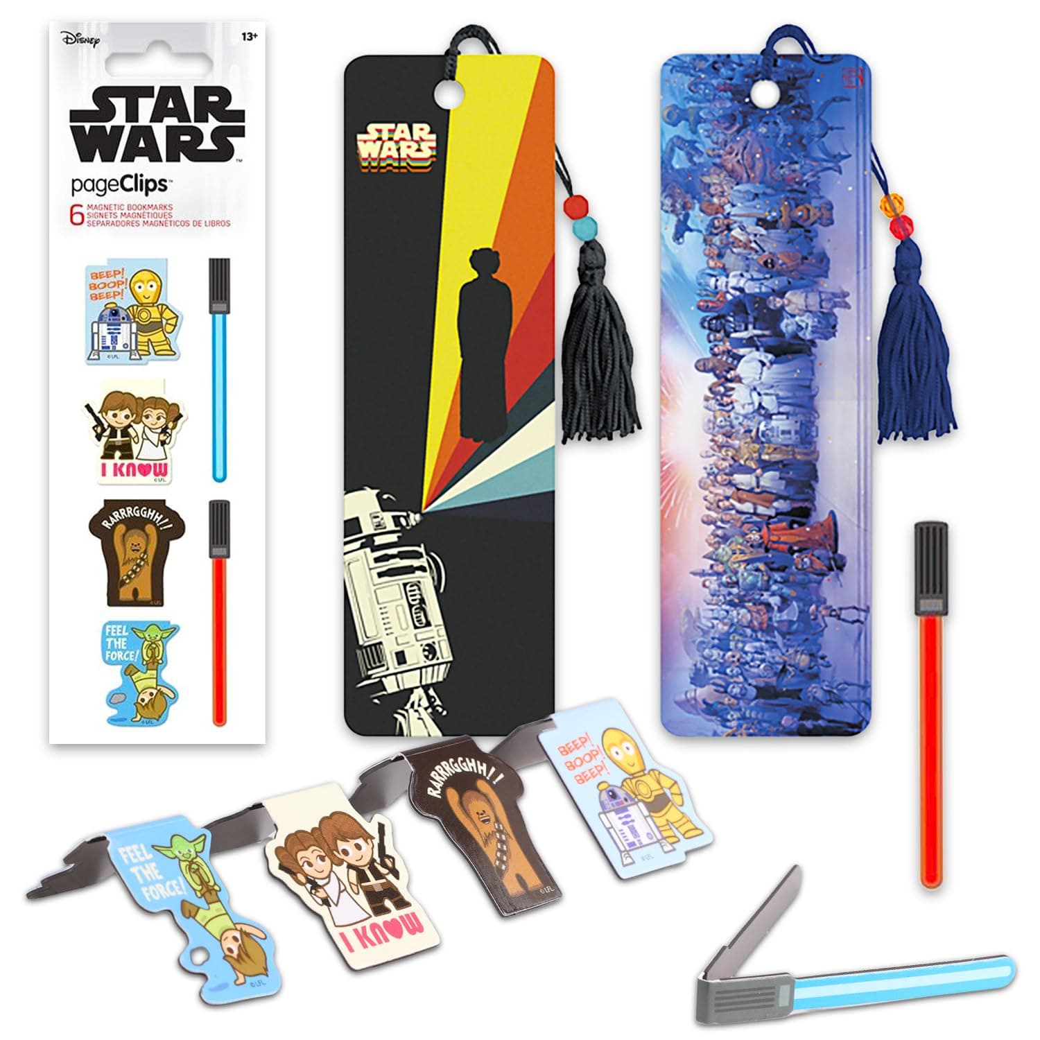 Star Wars Bookmark Set - Bundle with 8 Bookmarks & Page Clips Featuring Luke Skywalker, R2D2, Yoda, More | Star Wars School Supplies for Kids, Girls, Boys