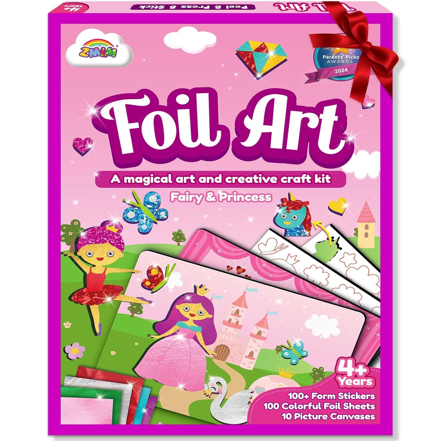 ZMLM Foil Art Kit for Kids - Arts Crafts Fun Mess Free Activity, Gifts for Ages 4 5 6 7 8 9 Girls Boys, Crafts for Kids Creative Birthday Easter Basket Stuffers Gifts Toys (Princess)