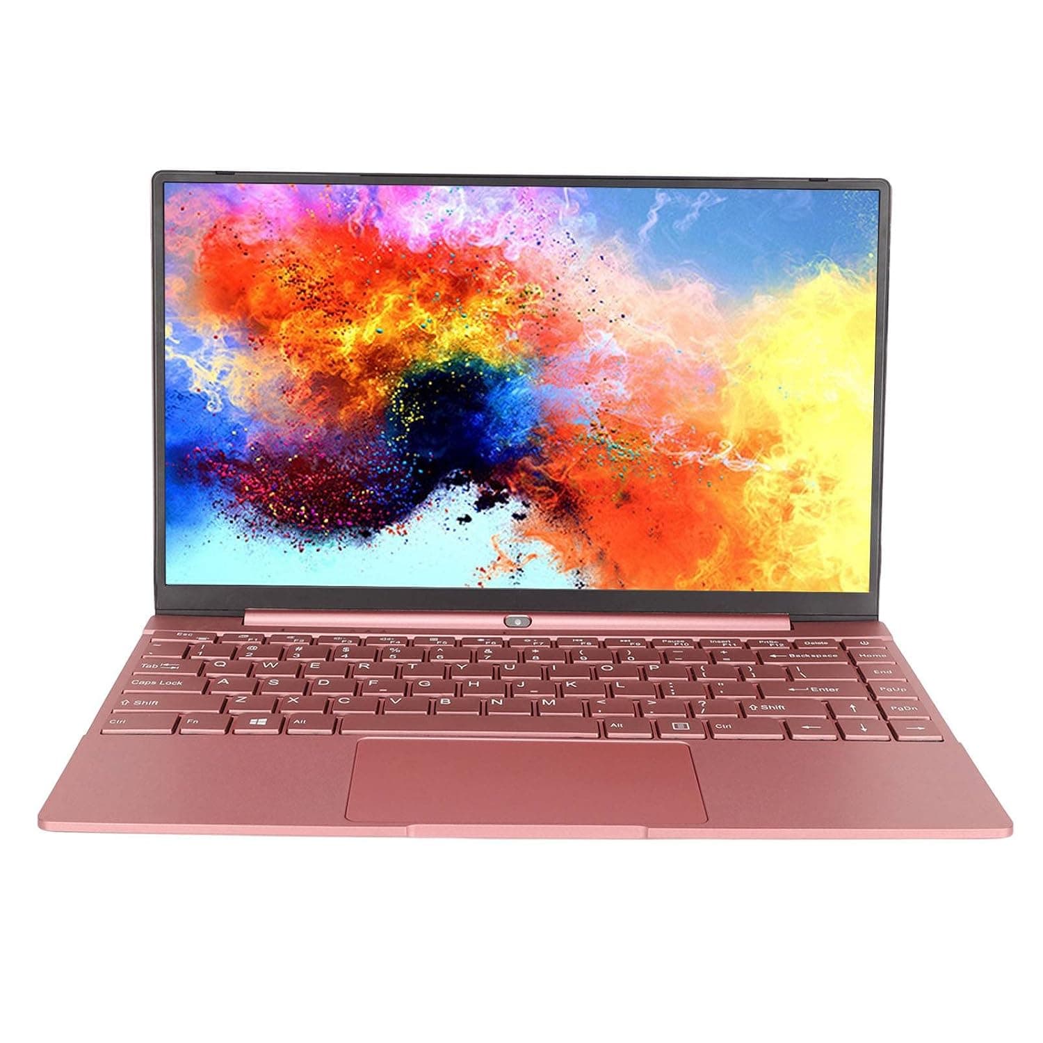 14in Ultra Slim Laptop, 8G RAM, 128GB SSD, Quad Core, IPS HD Screen, 1920x1080, WIFI, Dual Stereo Speakers, Portable Computer Laptops with Backlit Keyboard and Touchscreen (Pink)(#2)