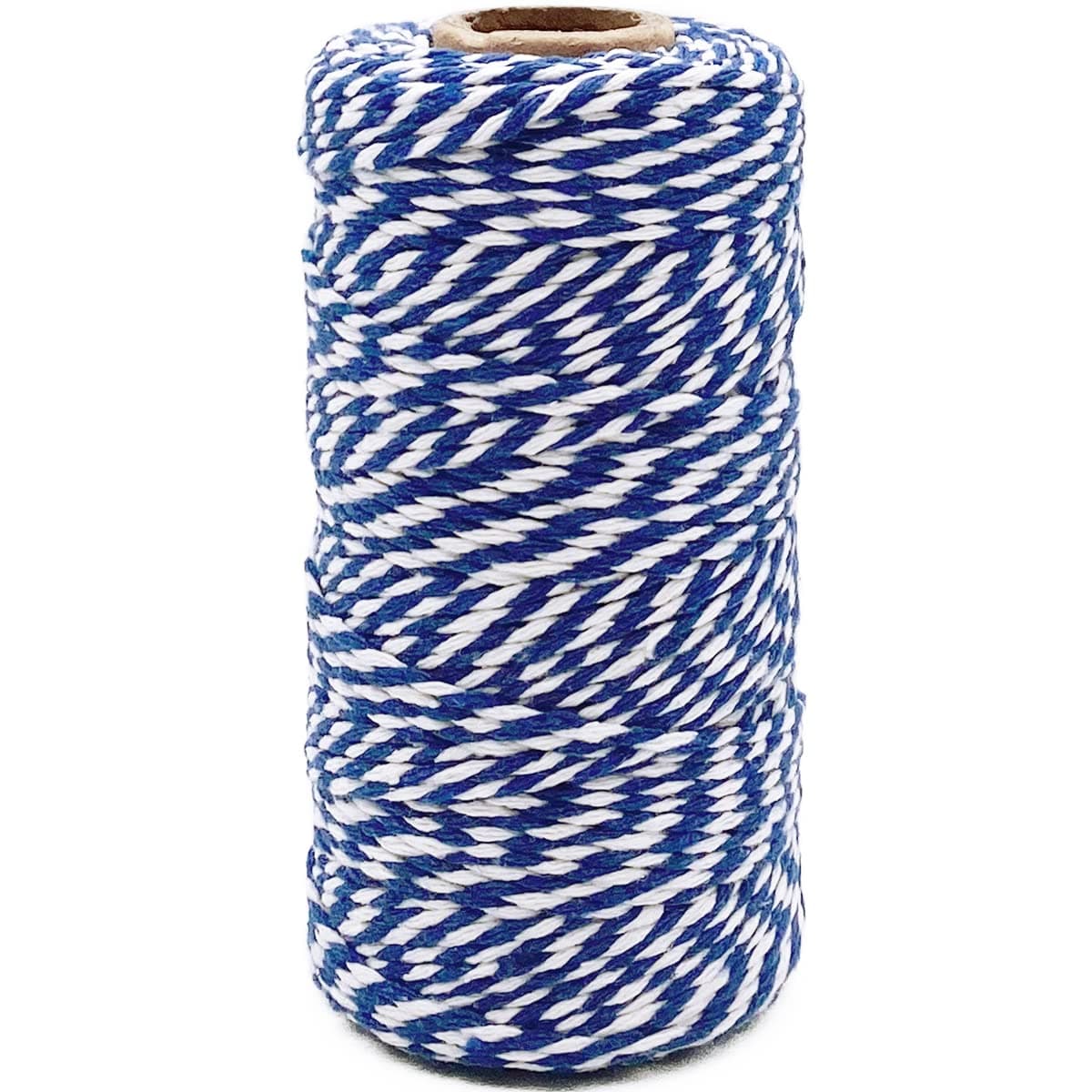 Bakers Twine String Royal Blue and White 328 Feet Soft Cotton Butcher Twine String for Gift Wrapping DIY Crafts Cooking Home Decoration String Art Gardening