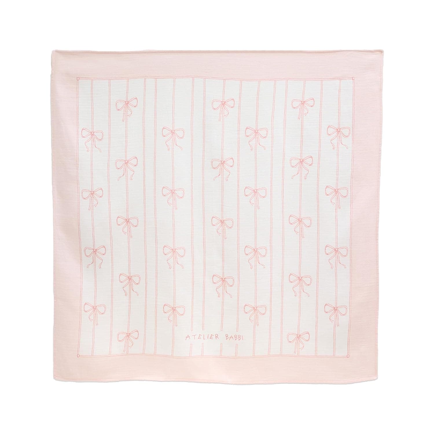 Pink Ribbon Muslin Swaddle Blanket, OEKO-TEX Certified 100% Cotton, Soft & Breathable Newborn Receiving Blanket, Large Lightweight Baby Wrap for Baby Girls (100 x 100 cm)