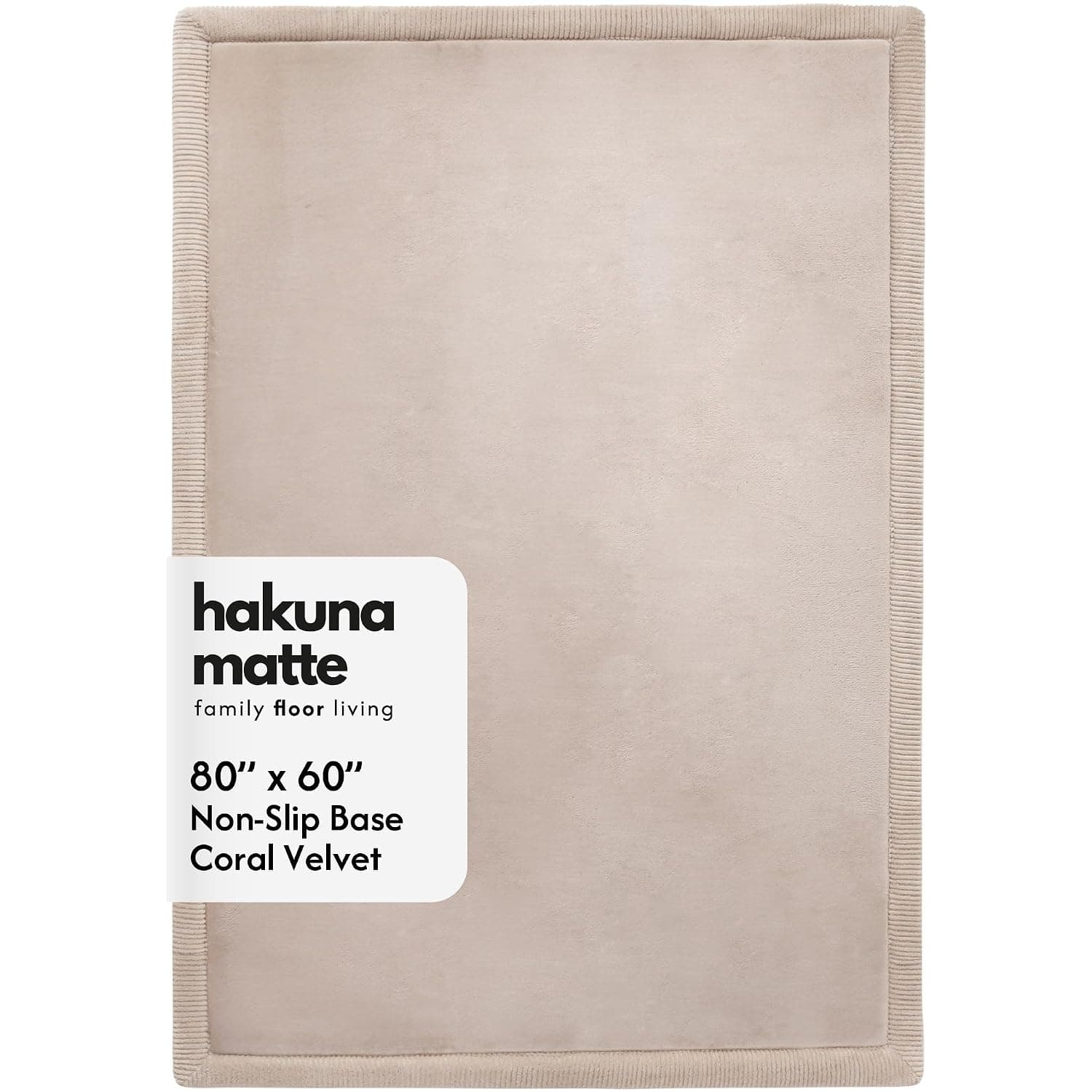 Hakuna Matte Biege Coral Velvet Baby Play Blanket 200 x 150 x 2 cm, High Density Memory Foam Blanket – Non-Slip Mat for Crawling and Play – OEKO-TEX 100 Certification