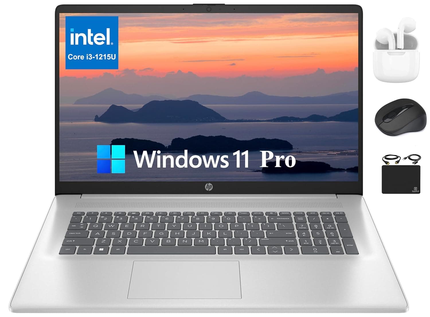 HP 2024 17 Pavilion Laptop, 17.3" FHD IPS Anti-Glare Display, Intel i3-1215U 6-Core, 12GB RAM, 256GB SSD, Wi-Fi, Privacy Camera, Fast Charge, Long Battery,