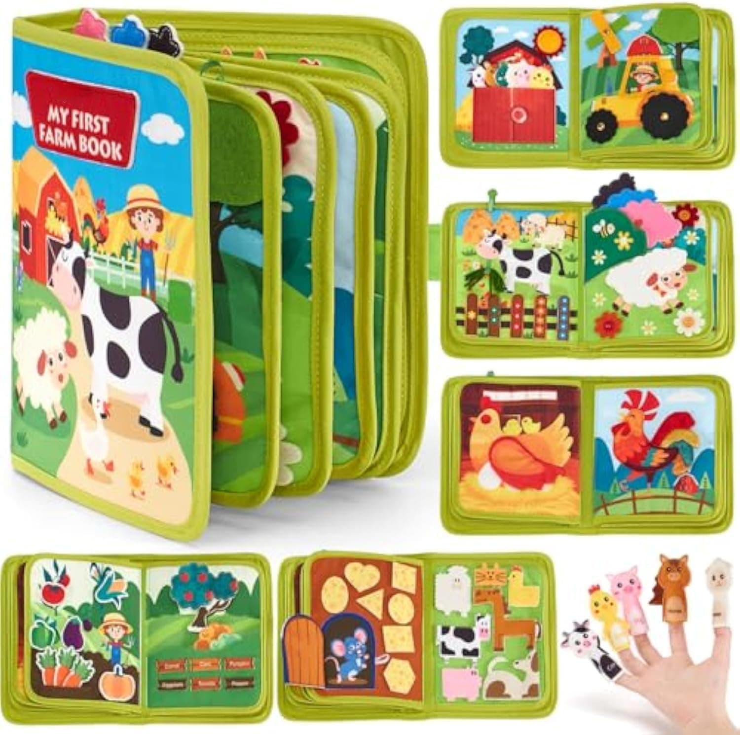 Toddler Busy Board, Busy Book for Toddler, Montessori Busy Board, Educational Learning Sensory Books, 20 in 1 Quiet Activity Book with Life Skills, Cognition, Sorting, Matching, Preschool Learning