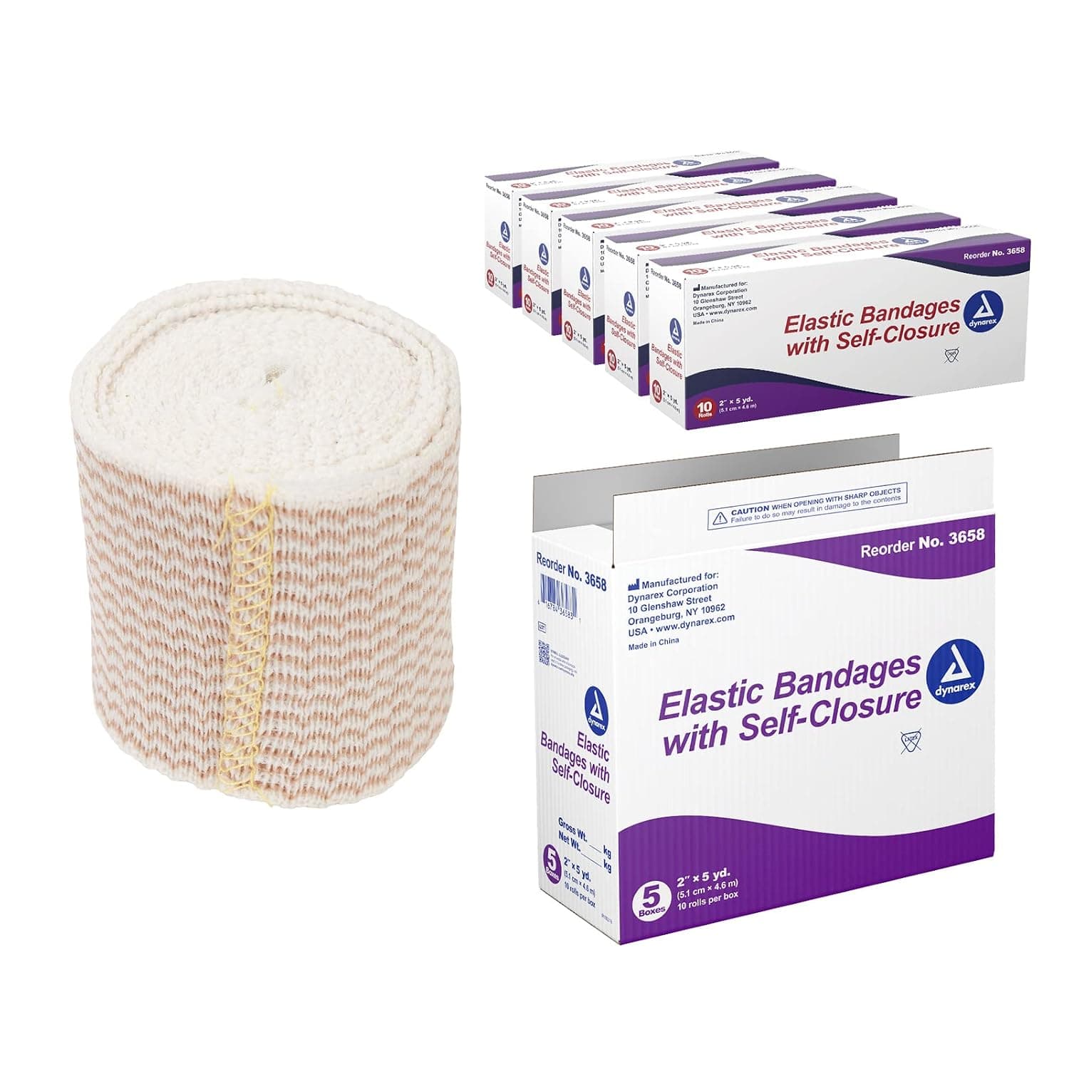 Dynarex - Elastic bandage with self-closing, 5 x 5 m, 5/10/Cs