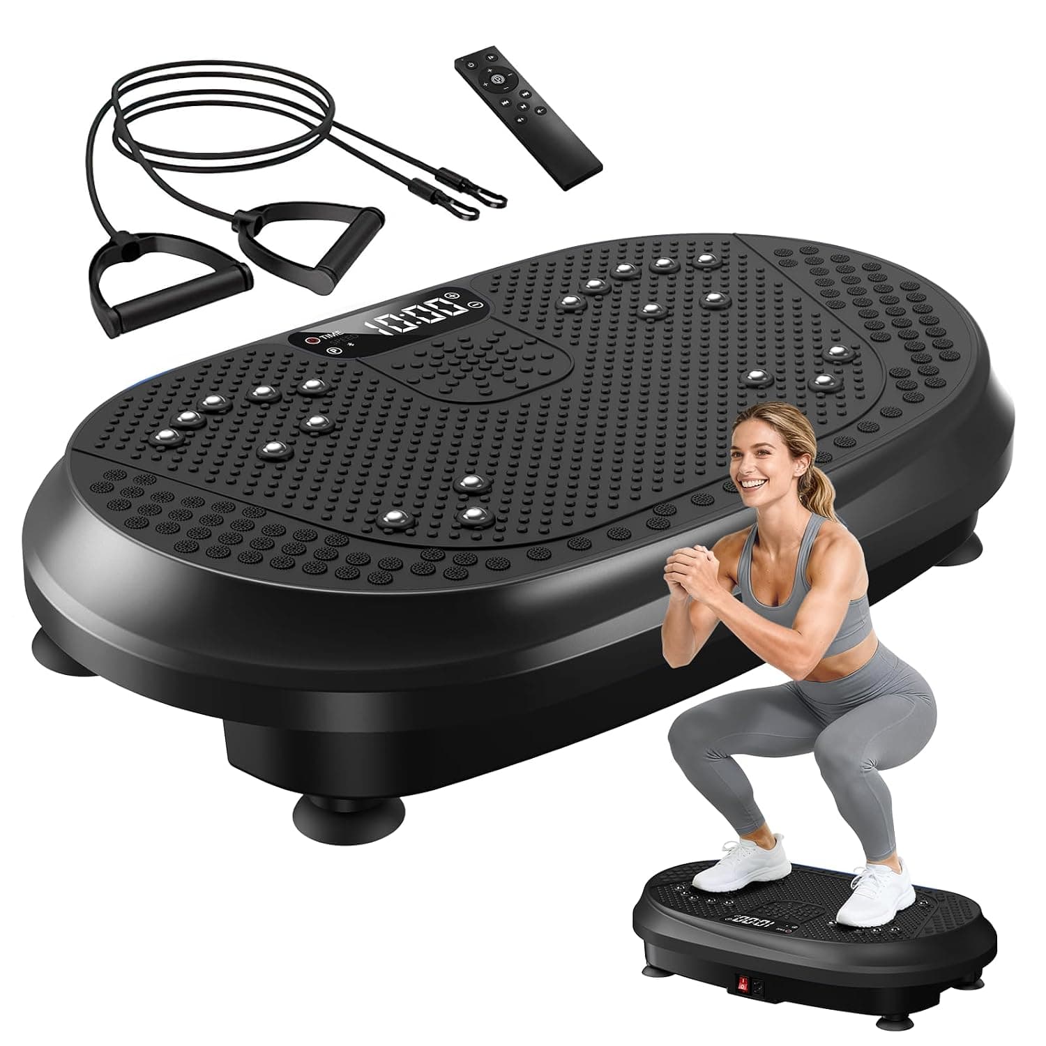 Vibration Plate Exercise Machine, Vibrating Fitness Platform for Lymphatic Drainage, Full Body Shaker Workout Equipment, Bluetooth Power Shaping Vibrate Plate, Board Sport for Home Exercise Gym