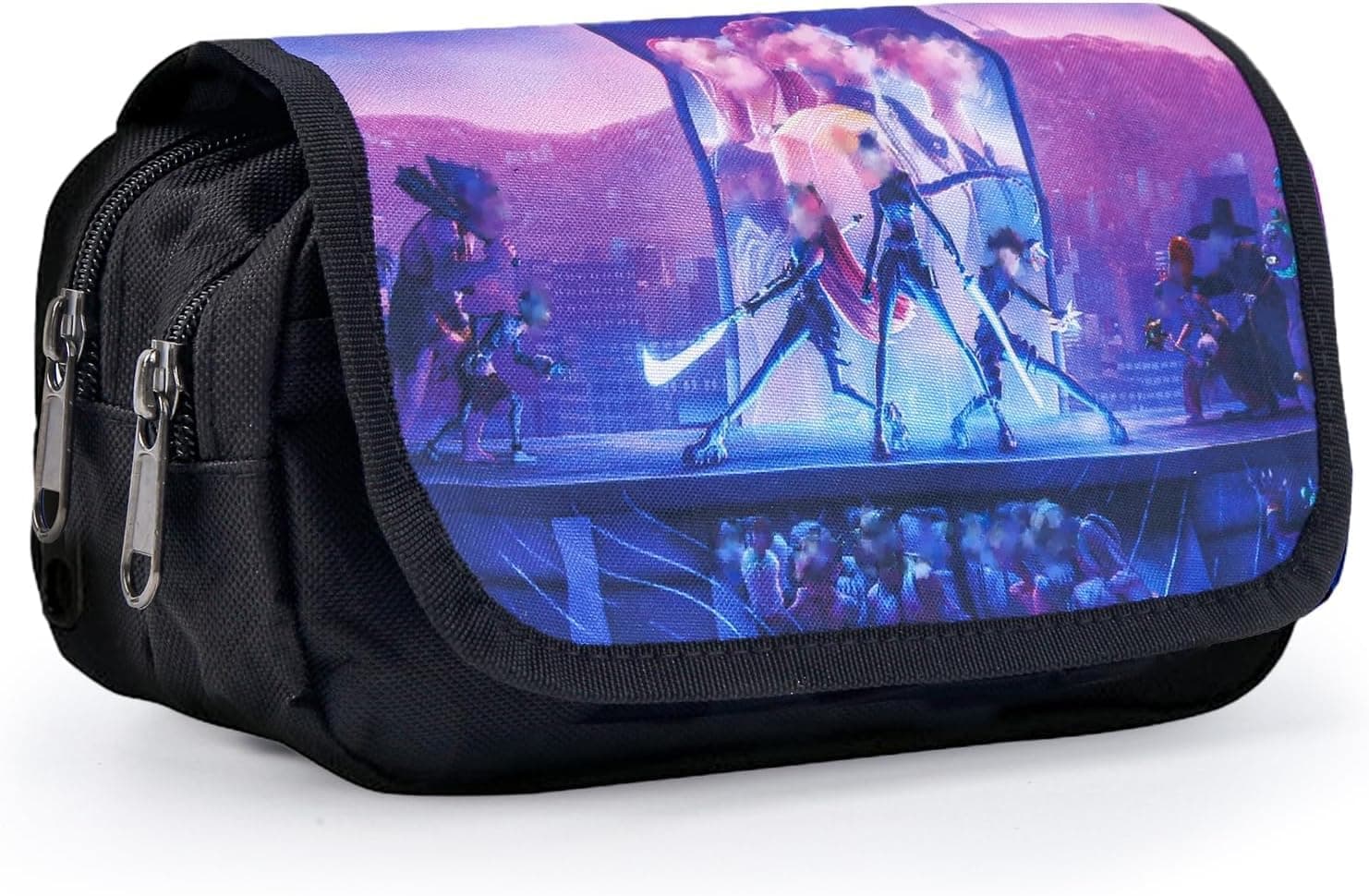 Pencil Case 3 Compartments, Pencil Case, Large Capacity Pencil Case, Anime Pencil Case with Zip, Pencil Case for K-pop Fans Children Students