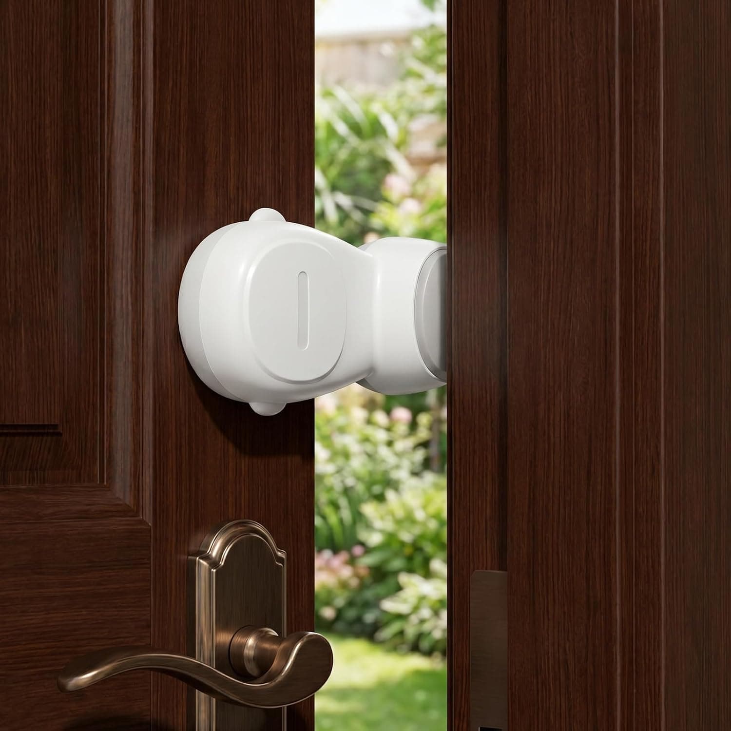 4 Pcs Baby Door Safety Stoppers, Automatic Childproof Door Lever Lock, Anti-Pinch Doors Handle No Drill Lock Finger Guards for Home Kids