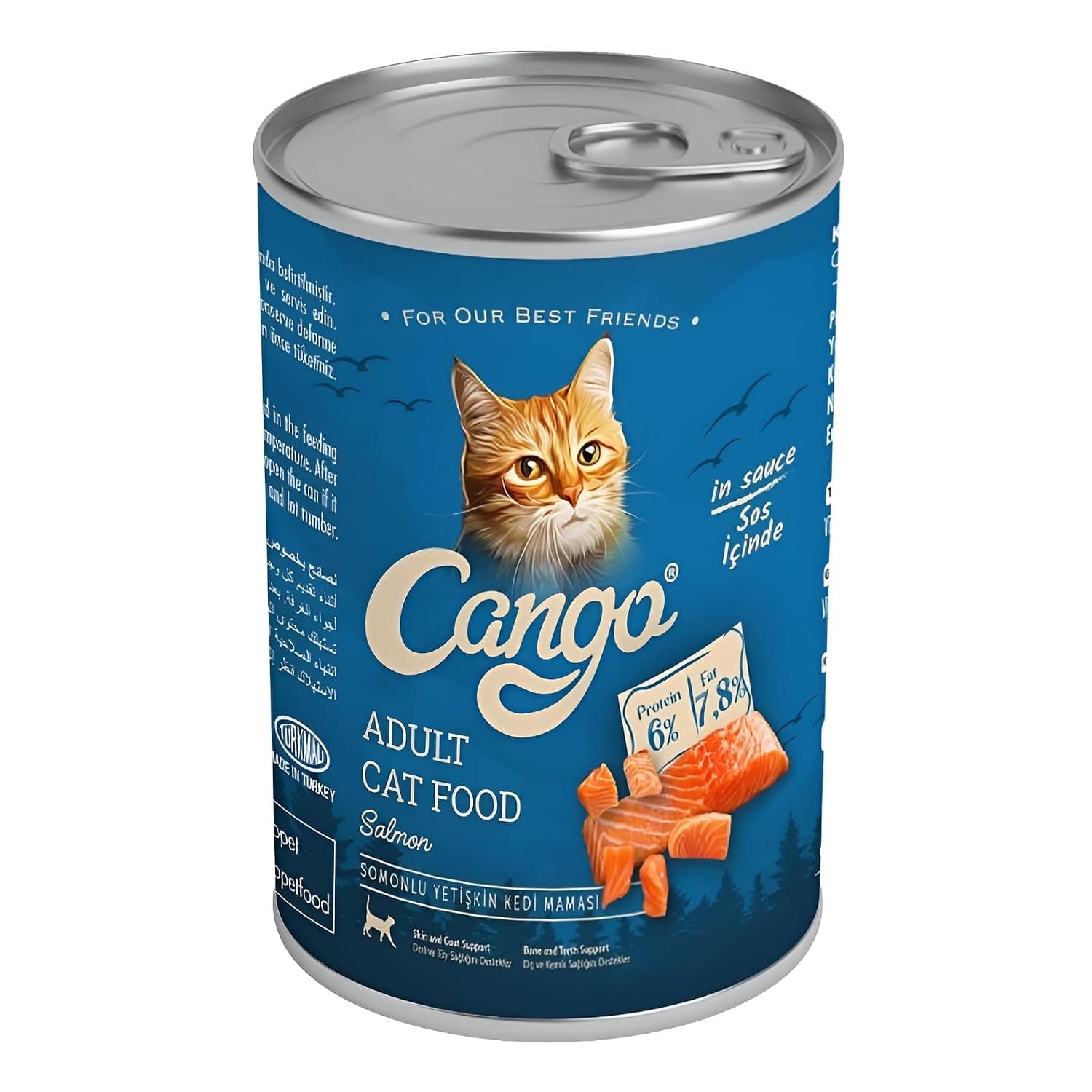 Cango Adult Cat Food Can - Salmon Recipe, 415g - Complete Nutrition for Healthy Adult Cats