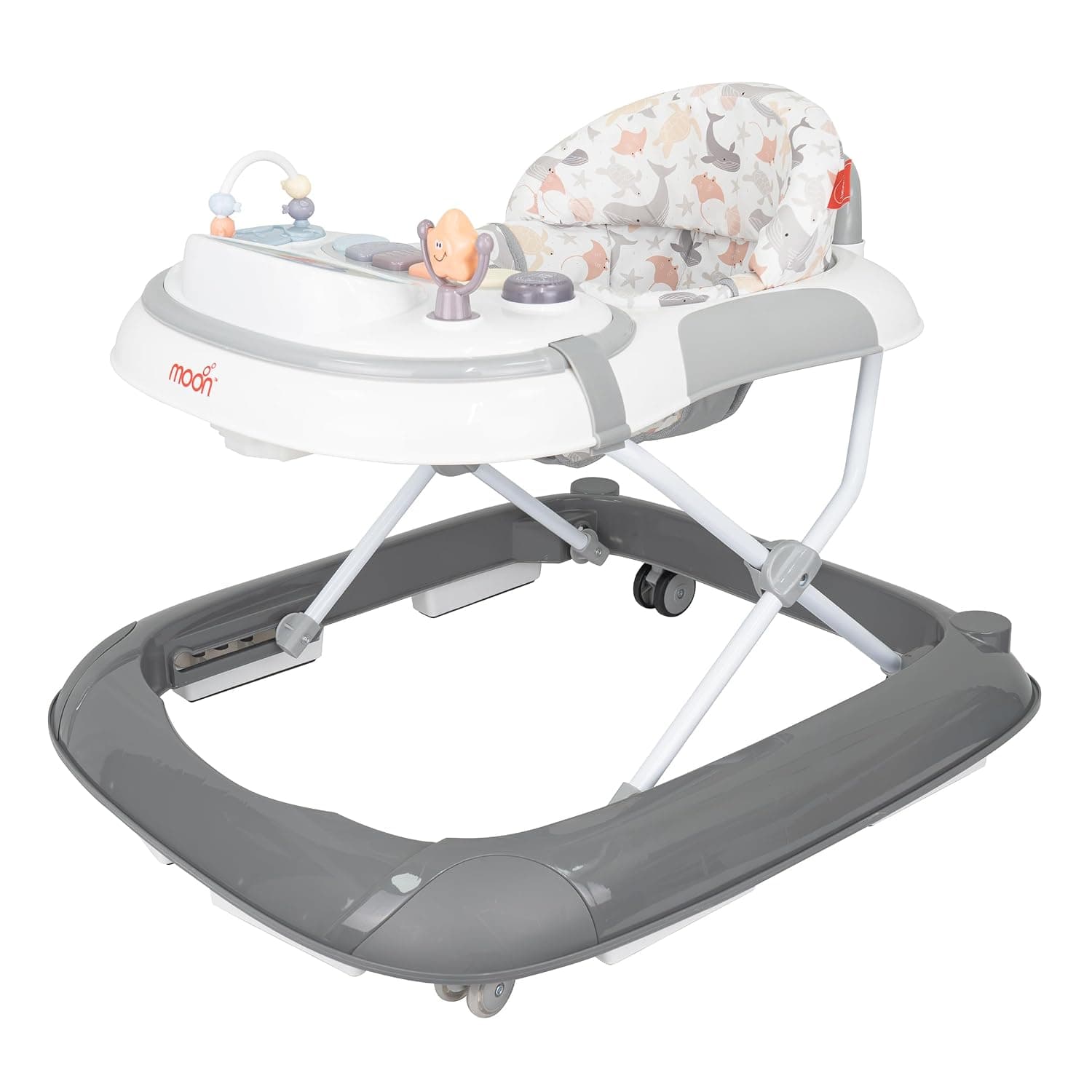 Roll Over Image To Zoom In Moon Pace Height AdJustable Baby/Child Walker With Music And Toys Play Tray (From 6 Months To 18 Months) Grey