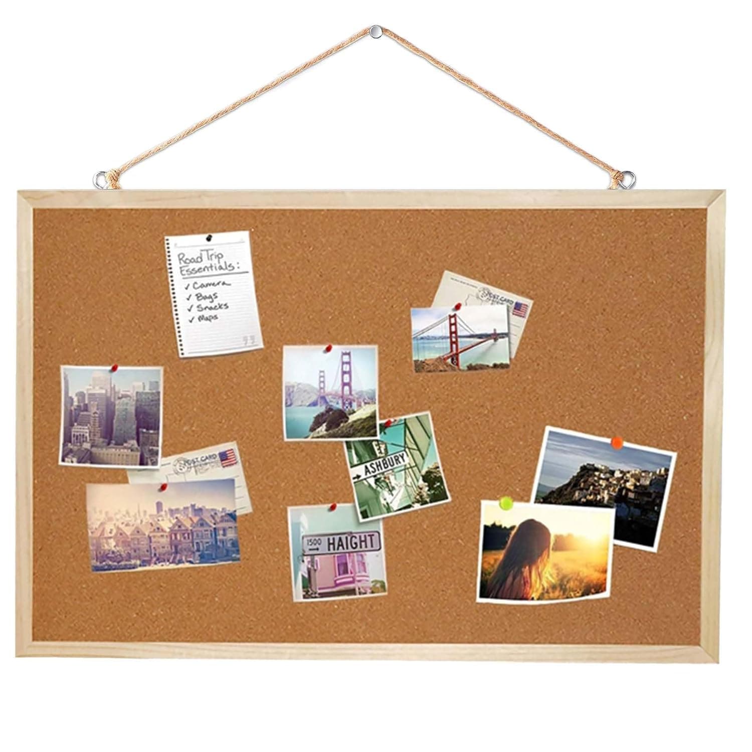Bulletin Board Rectangular Board Message Notice Linen Cork Memo Board, for Office Home School Message Board or Vision Board Decoration (30 * 40CM, White box, 1)