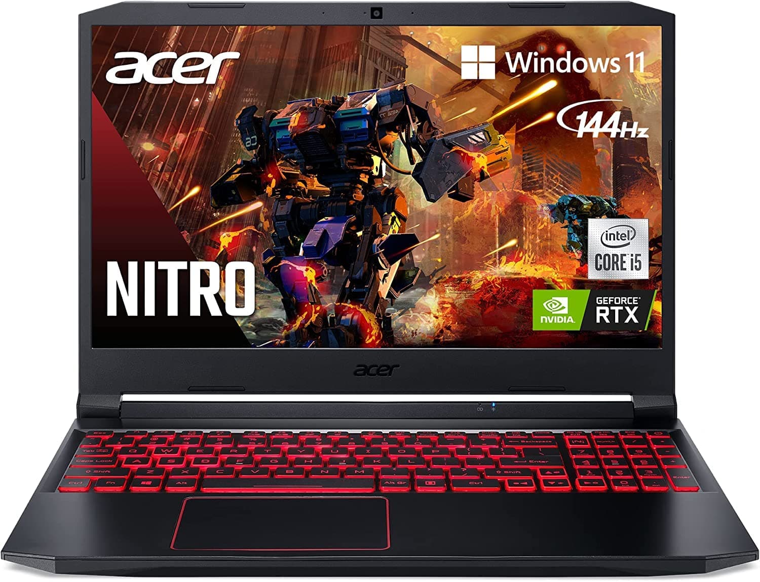 Acer Nitro 5 AN515-55-53E5 Gaming Laptop | Intel Core i5-10300H | NVIDIA GeForce RTX 3050 | Killer Ethernet E2600 WiFi 6 | Webcam Backlit Keyboard | USB Type-C HDMI, 8GB Memory, 256GB PCIe SSD, Black
