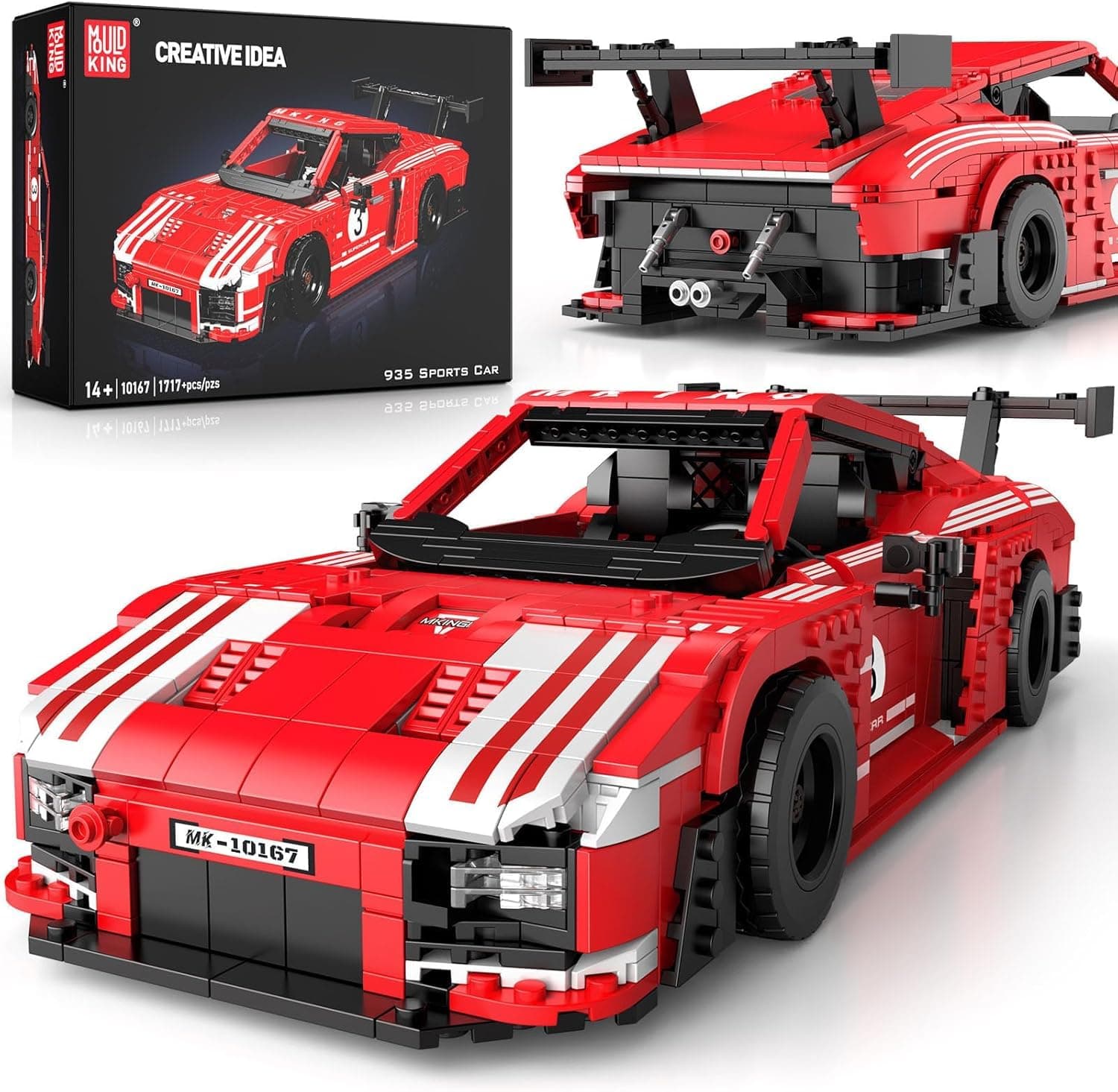 Mould King Technik Super Sports Car Toy Car Model Kit, 10167 MOC Sports Car Construction Set, Racing Car Construction Set for Children, Boys, Girls and Motorsport Fans, Car Gift to Collect (1717
