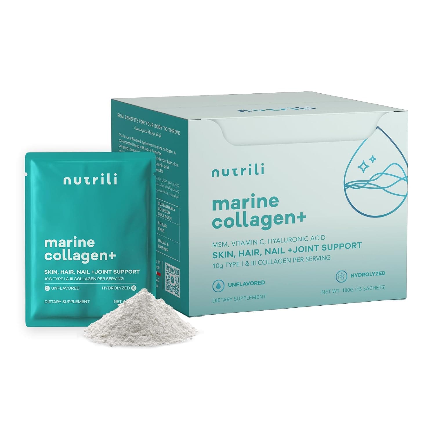 Nutrili Marine Collagen+ | MSM, Hyaluronic Acid & Vitamin C (15 Sachets)