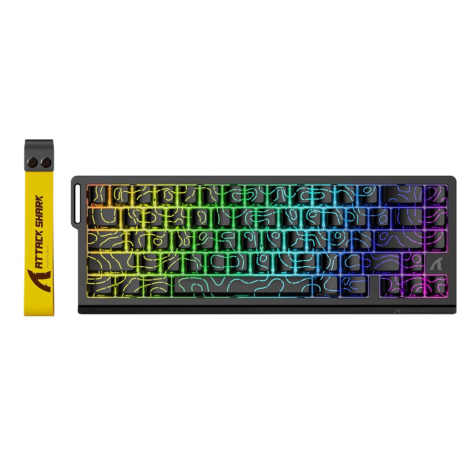 ATTACK SHARK X68 HE 8000Hz Rapid Trigger Keyboard, 0.01mm RT Accuracy Wired Gaming Keyboard with Magnetic Switch, Adjustable Actuation, Rapid Trigger, Snap Tap, RGB Lighting for PC/Mac, Black Contours