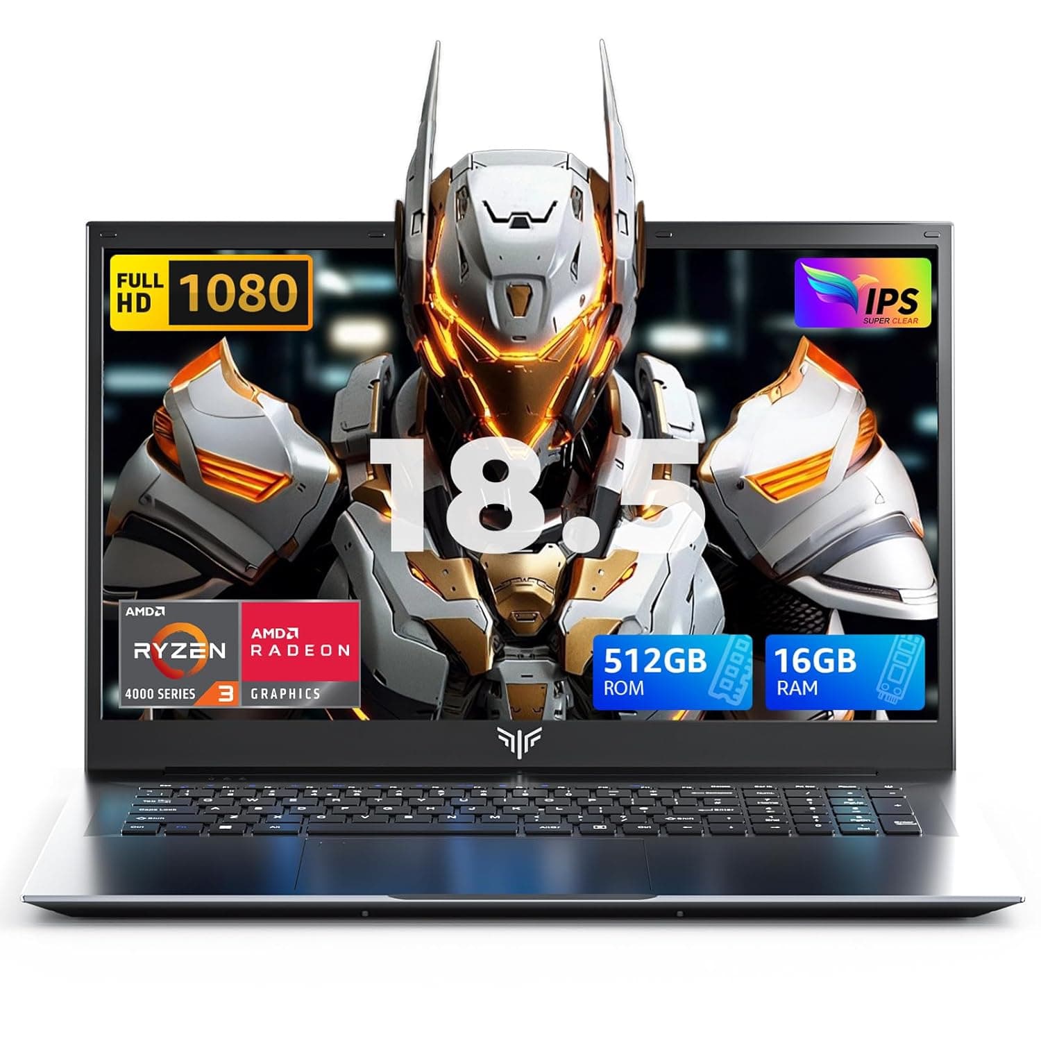 MALLRACE Laptop,18.5 Inch Laptops Computer with 8000 mAh Battery,AMD Ryzen 4300U (up to 3.7GHz),16GB DDR4 RAM 512GB SSD,WiFi,Dual Type-C,2026 Windows 11 Laptops for Business Office Student