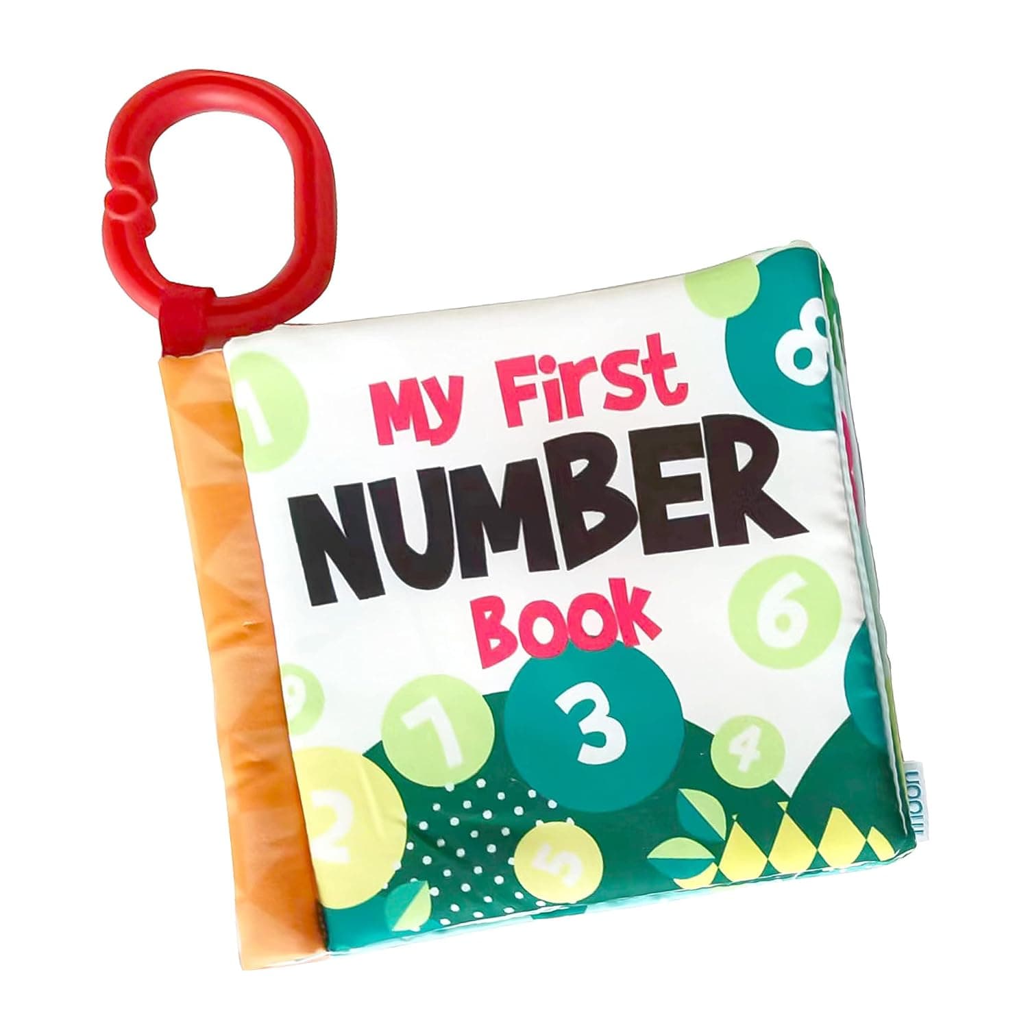 The Moon Brand Soft Book for Baby – Educational Toy Number Book for Babies-Infants-Toddlers-Colorful-Stimulating & Interactive Busy Book-Washable-Durable Cloth w/Detachable Clip–Numbers