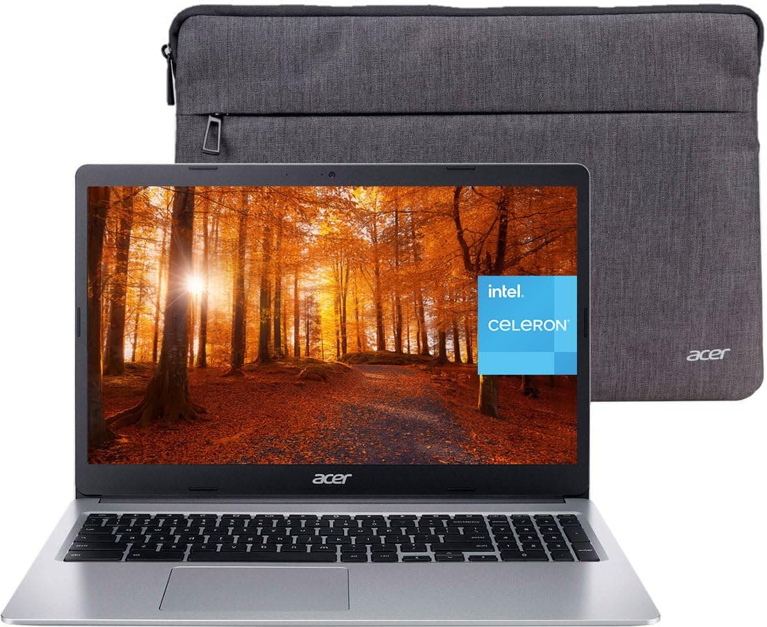 Acer 2024 Chromebook 315 Laptop, 15.6" HD Display, Intel Celeron Dual-Core N4020 Processor, 4GB RAM, 64GB eMMC, Intel UHD Graphics, Wi-Fi, Bluetooth, Chrome OS