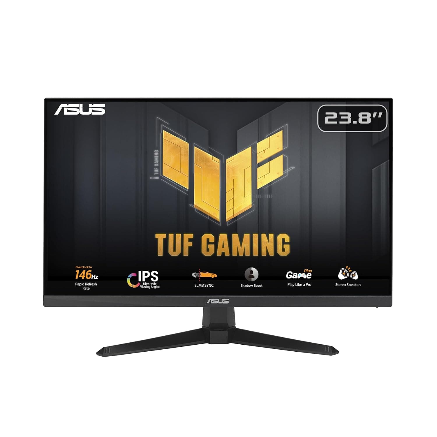 ASUS TUF Gaming VG249QE5A Gaming Monitor: 23.8-inch, Full HD(1920x1080), Overclock to 146Hz(Above 144Hz), IPS, ELMB Sync, 1ms MPRT, Stereo speaker, Variable Overdrive - Black
