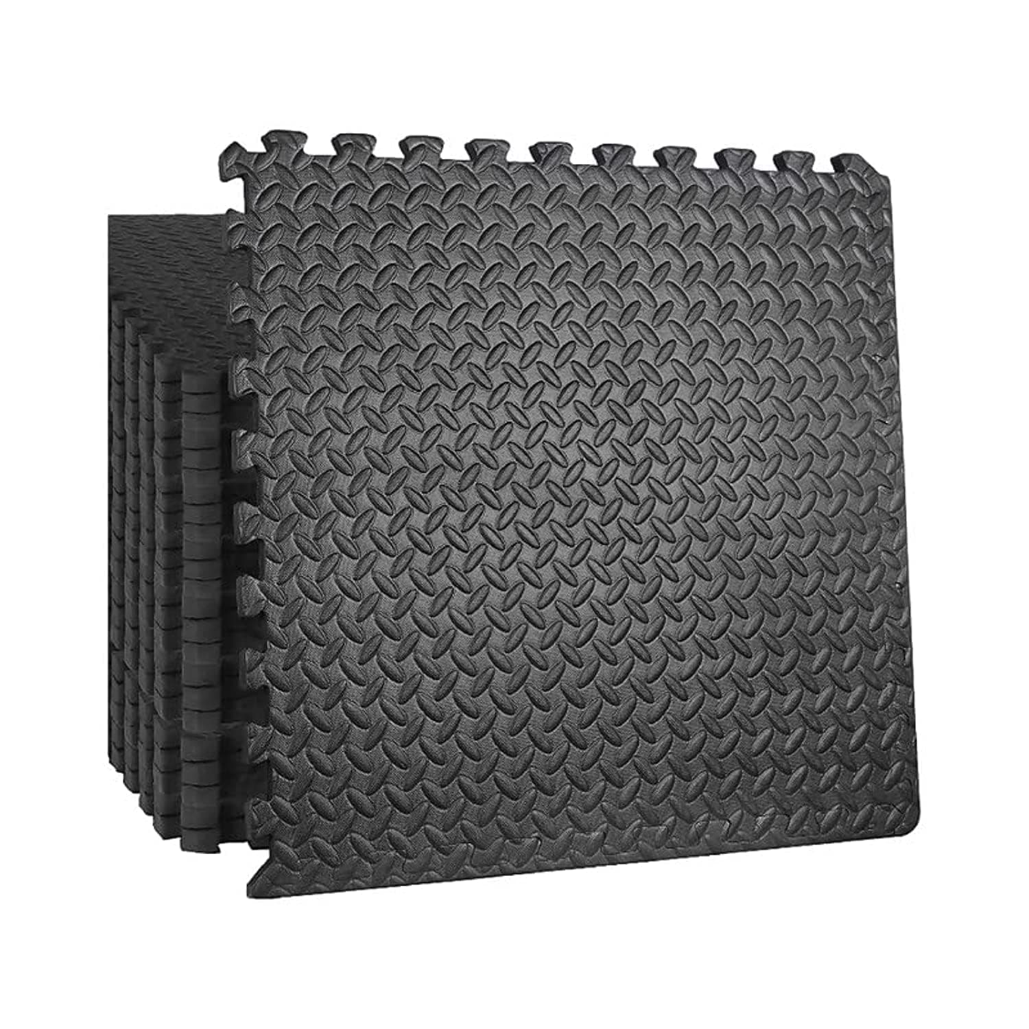YALLA HomeGym Puzzle Exercise Mat with EVA Foam Interlocking Floor Tiles, (62.5x62.5cm, 10mm), Protective Flooring Mats Interlocking for Gym Equipment