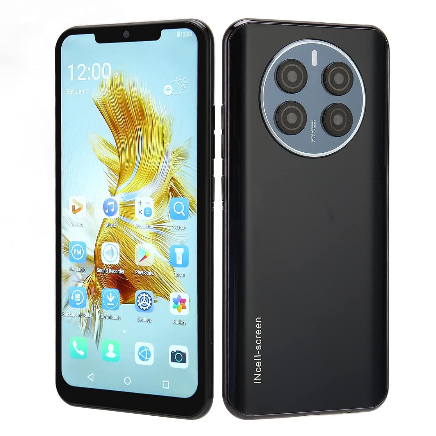 Unlocked Cell Phone, 6.5 Inch Unlocked Smartphone for Android 11, with 16MP and 8MP Camera, 5500mAh, Dual SIM, Face Recognition, 4GB RAM 32GB ROM (Black)