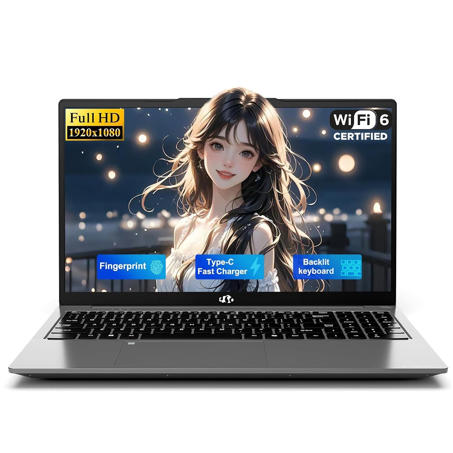 NIMO 15.6" IPS FHD Gaming Laptop, Ryzen 7 8745HS 32GB DDR5 RAM 1TB SSD (8C/16T, up to 4.9GHz) Radeon 780M Graphics Business Computer with 100W Type-C Backlit Keyboard, Fingerprint USB-C 4.0