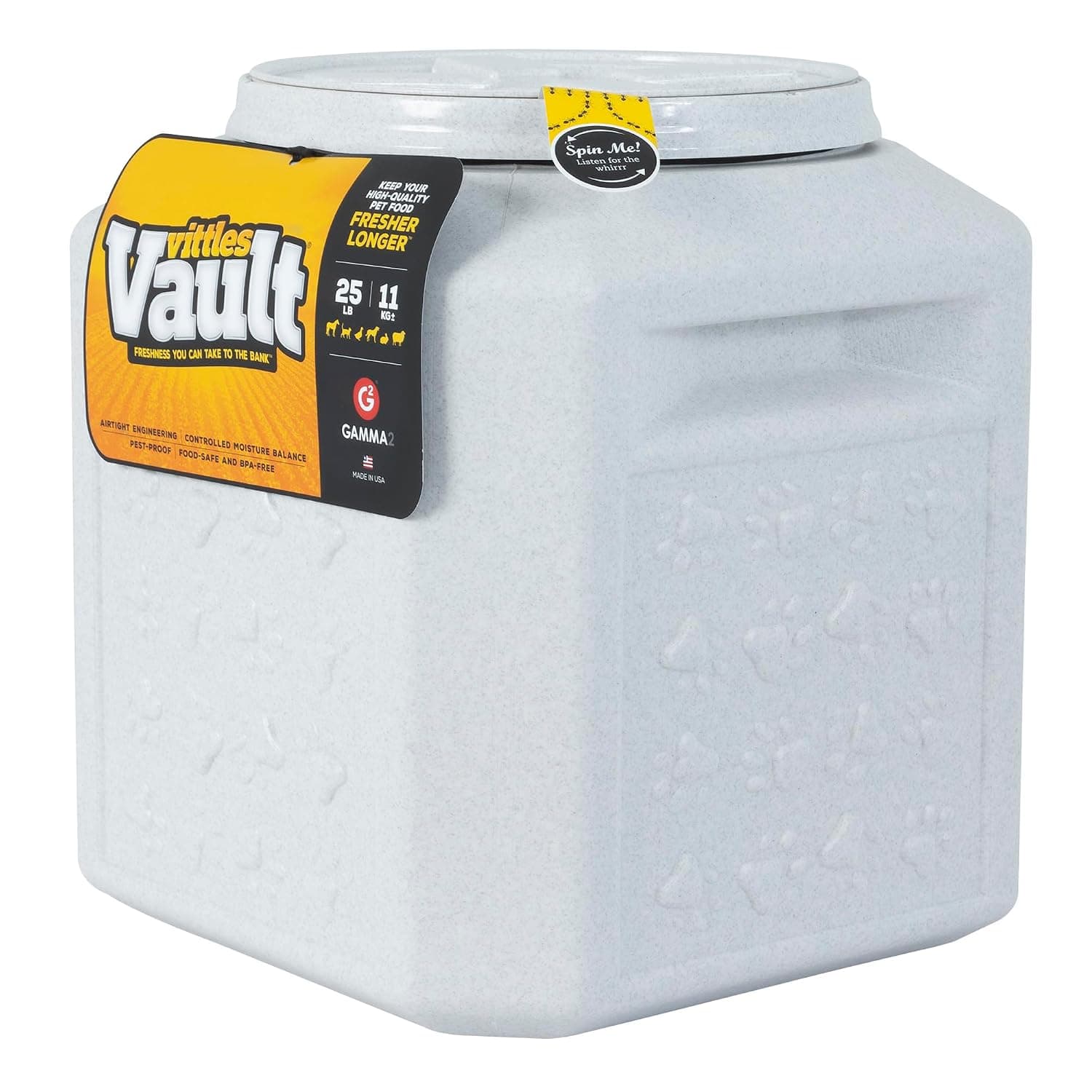 Gamma2 Vittles Vault Dog Food Storage Container, Up To 25 Pounds Dry Pet Food Storage, Made in USA