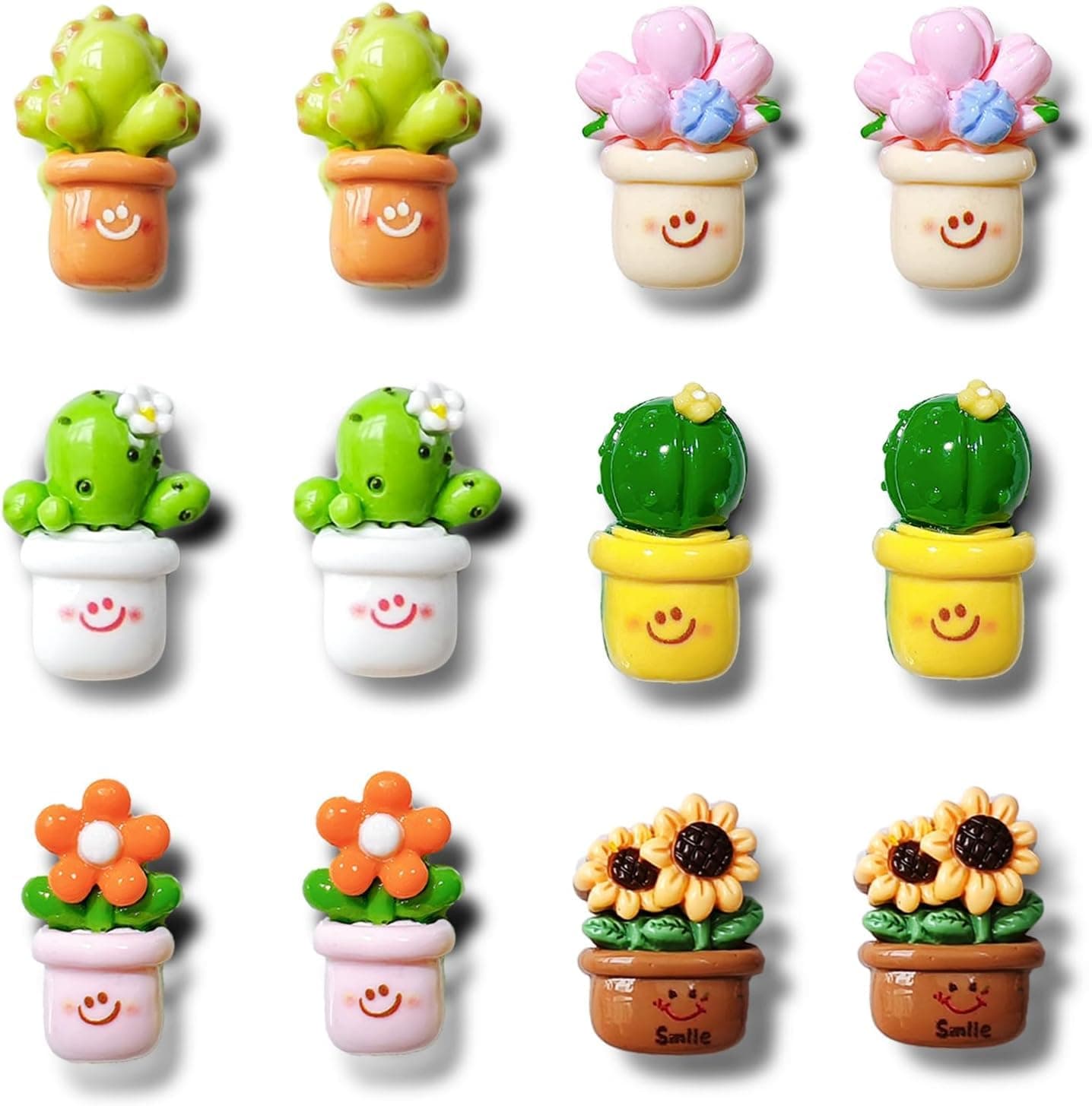 كاستويف مجموعة مغناطيس الثلاجة المزخرفة مكونة من 12 قطعة، نباتات خضراء تحاكي الصبار وعباد الشمس لطيفة، مغناطيس ثلاجة قوي لديكور المطبخ والصور والسبورة البيضاء وحامل القوائم