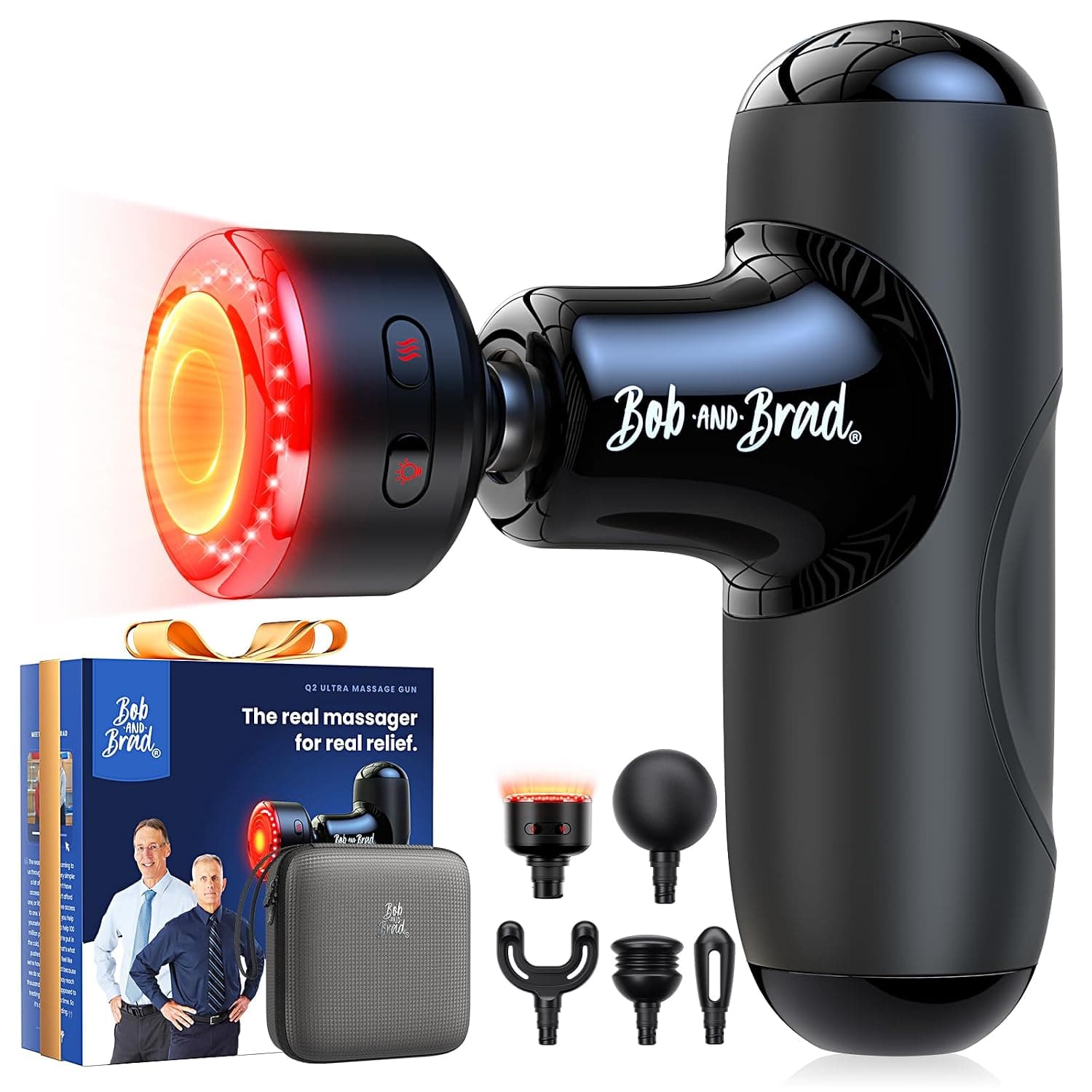 Bob and Brad Q2 Ultra Muscle Massage Gun with Infrared Heat Therapy, Portable Deep Tissue Muscle Massager Gun for Muscle Pain Relief, Gift for Men, Women