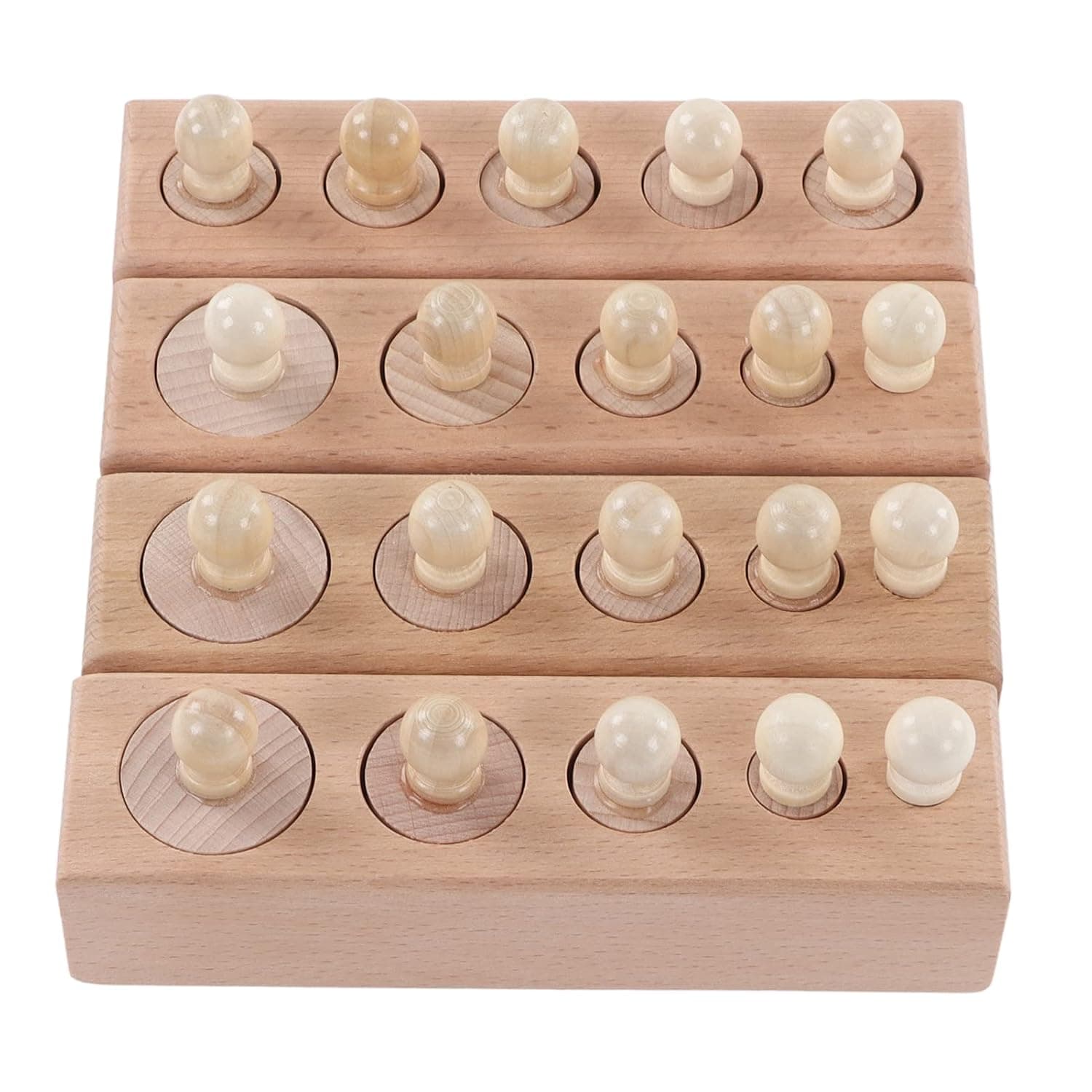 Cryfokt Wooden Cylinder Socket Toy Beech Educational Blocks for Baby's